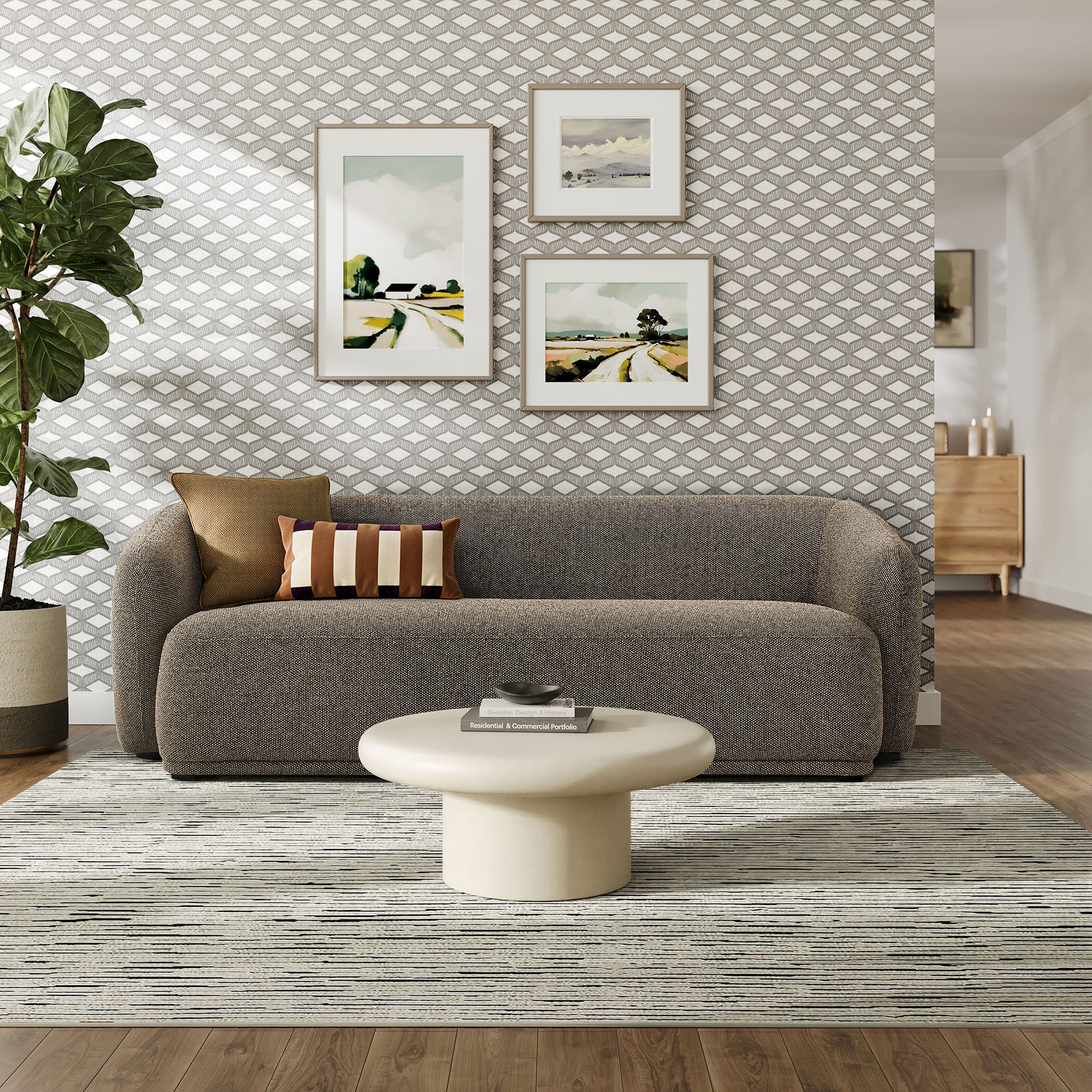 Monica 88 Inch Boucle Fabric Sofa