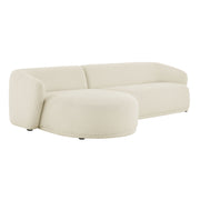 Monica 2 Piece Left Facing Boucle Fabric Modular Sofa with Chaise - Cream
