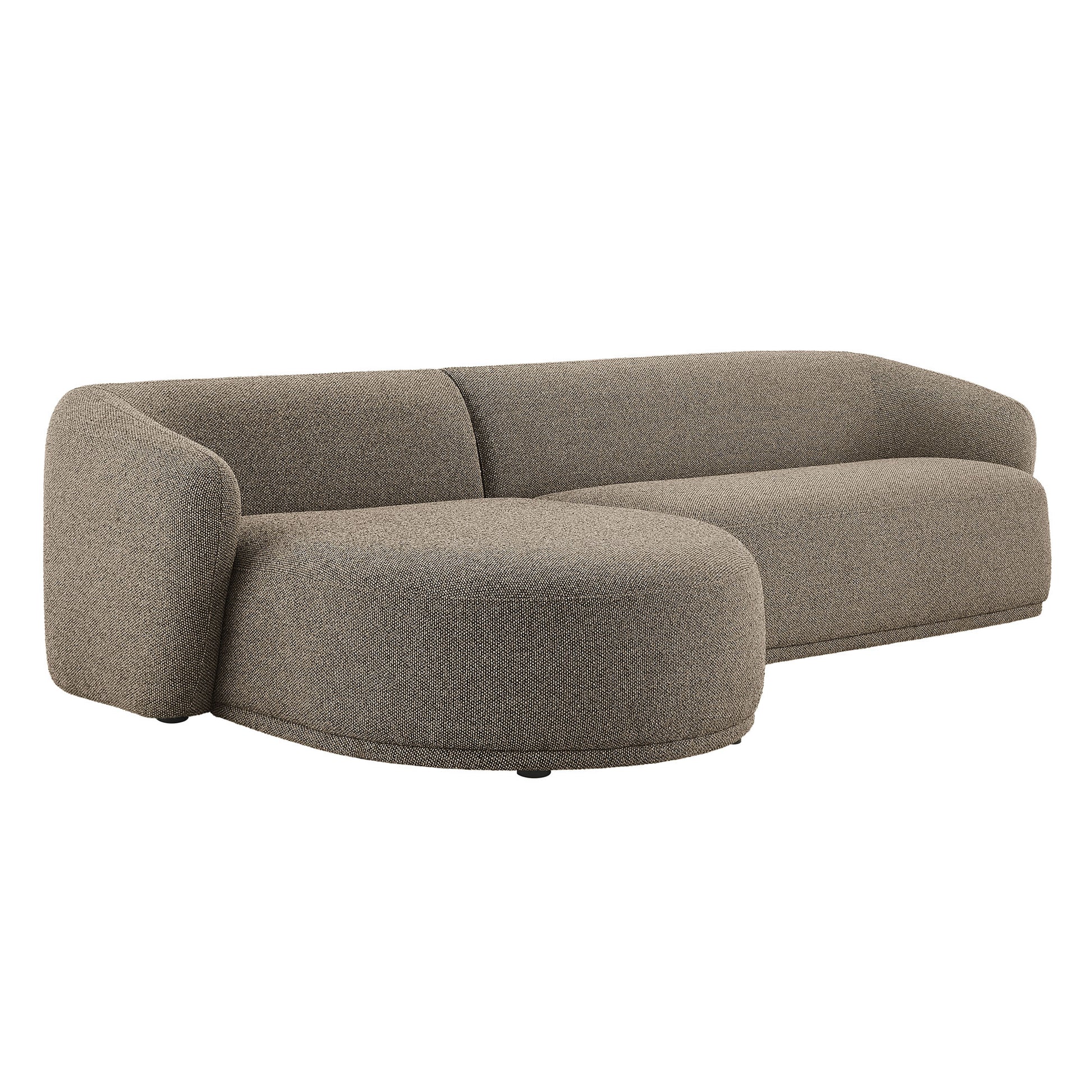Monica 2 Piece Left Facing Boucle Fabric Modular Sofa with Chaise