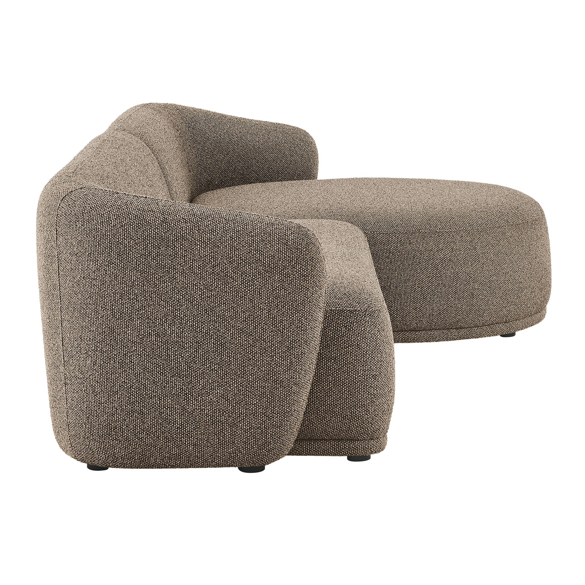 Monica 2 Piece Right Facing Boucle Fabric Modular Sofa with Chaise