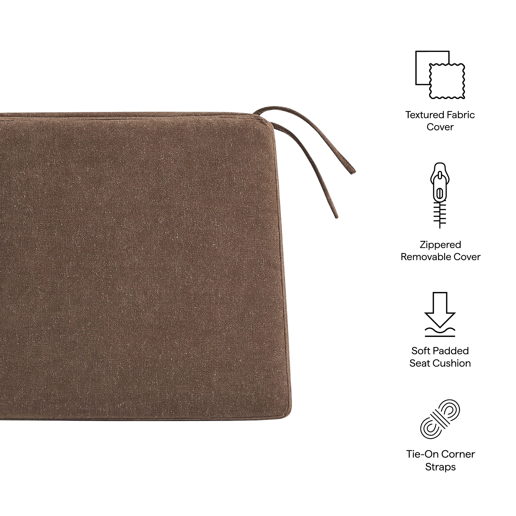 Jax Fabric Dining Chair Seat Cushion - Linen