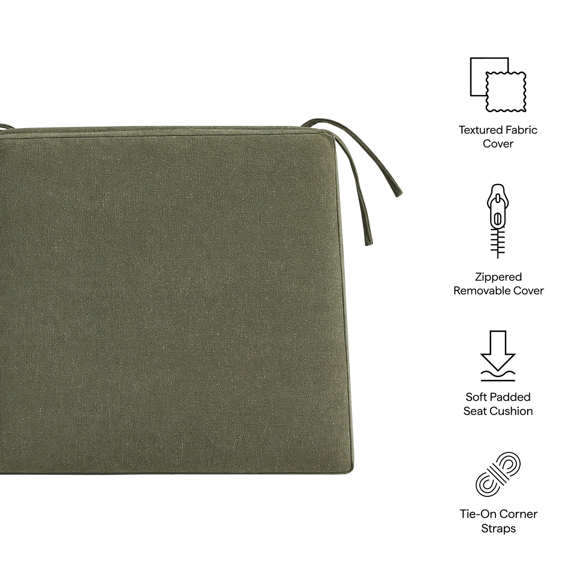 Jax Fabric Dining Chair Seat Cushion