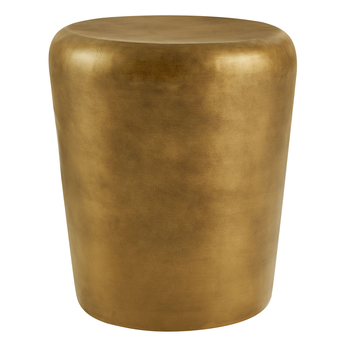 Ingot 16 Inch Brass Finish Round Side Table - Brass