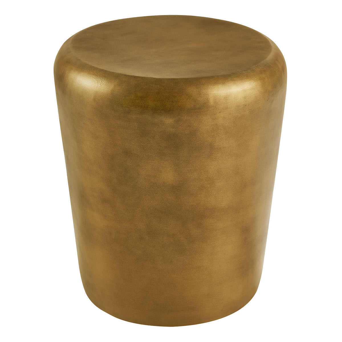 Ingot 16 Inch Brass Finish Round Side Table - Brass