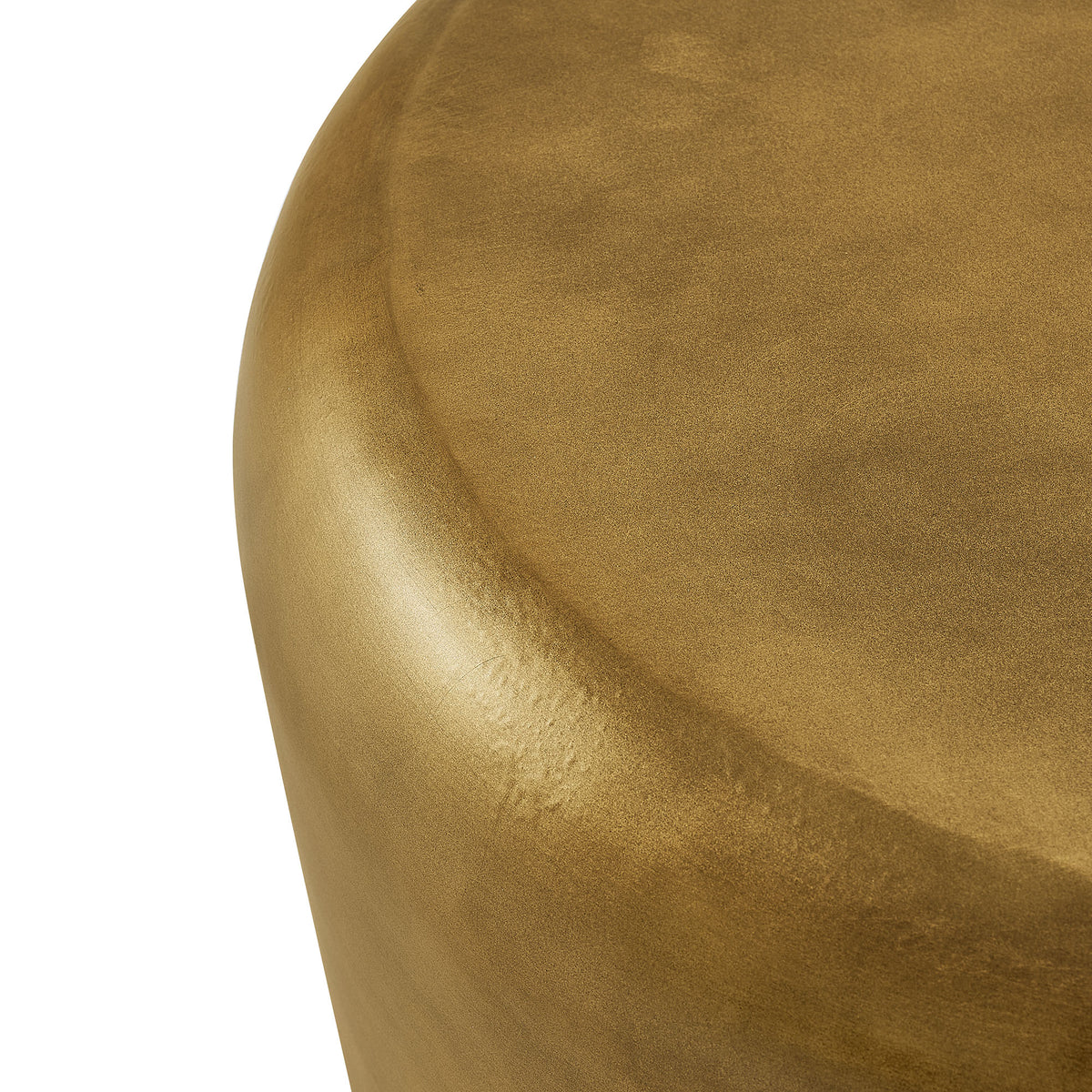 Ingot 16 Inch Brass Finish Round Side Table - Brass