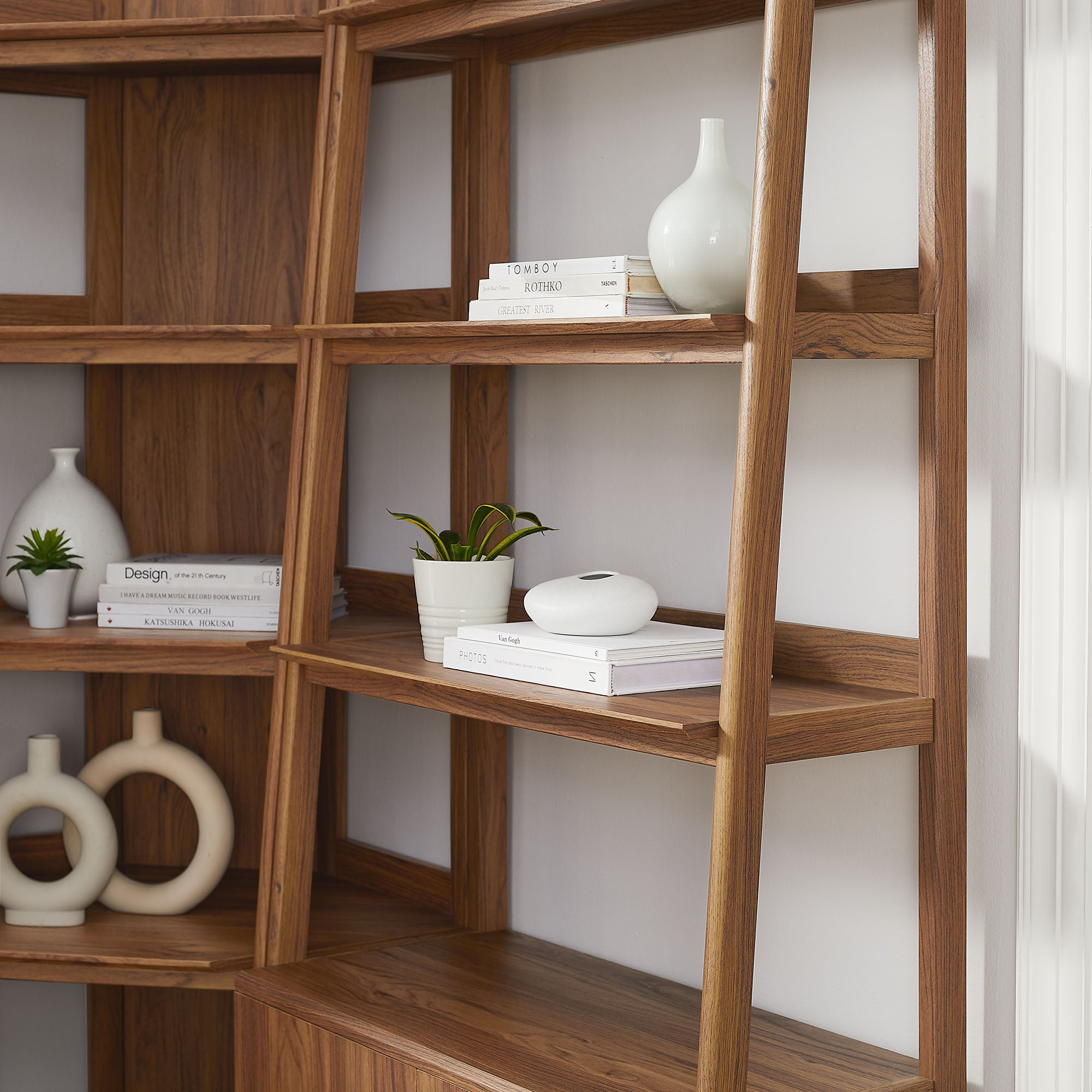 Bixby 3 Piece Corner Bookshelf Set With Wide and Narrow Bookshelves