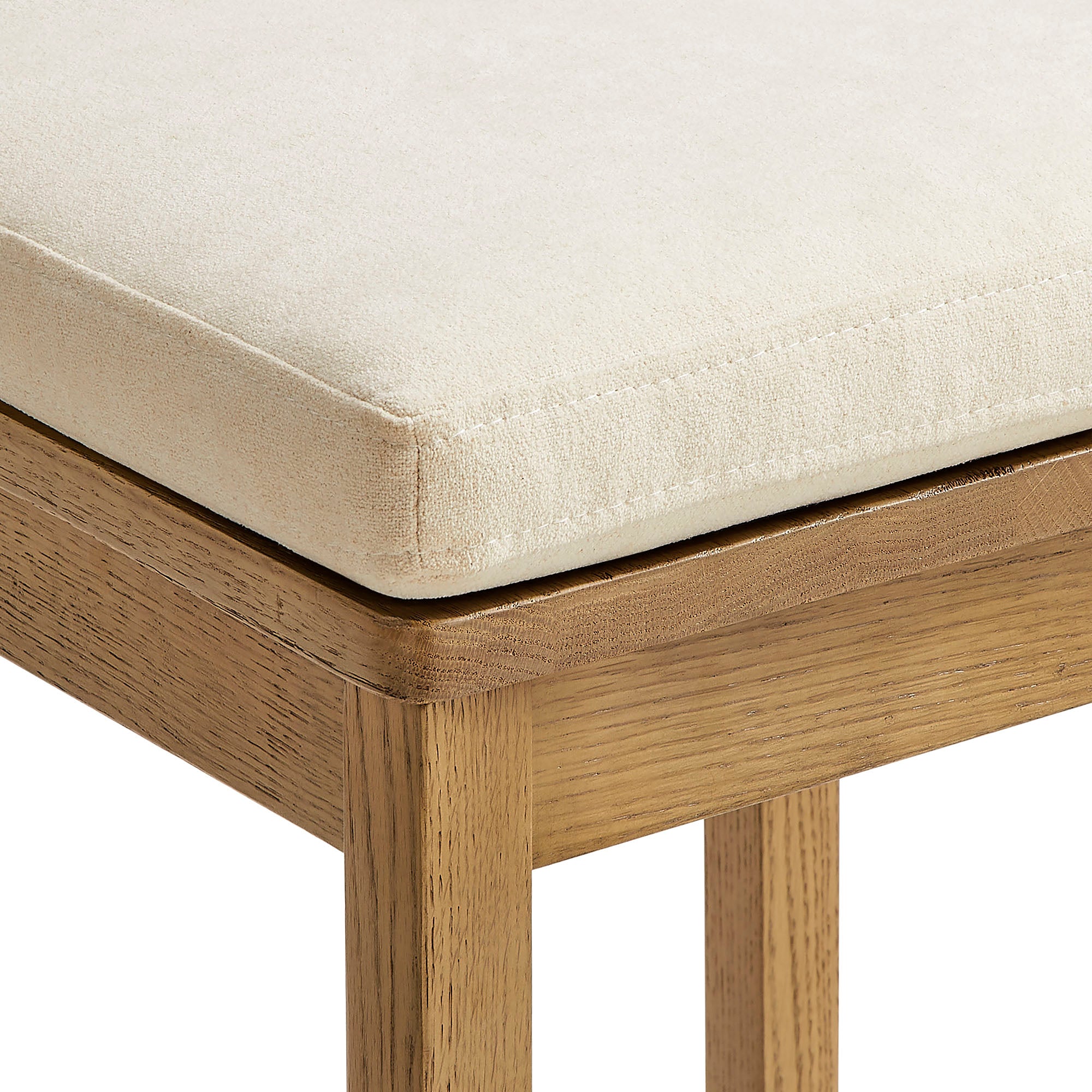 Jax Oak Wood Bar Stool With Wavy Razor Back and Cushion