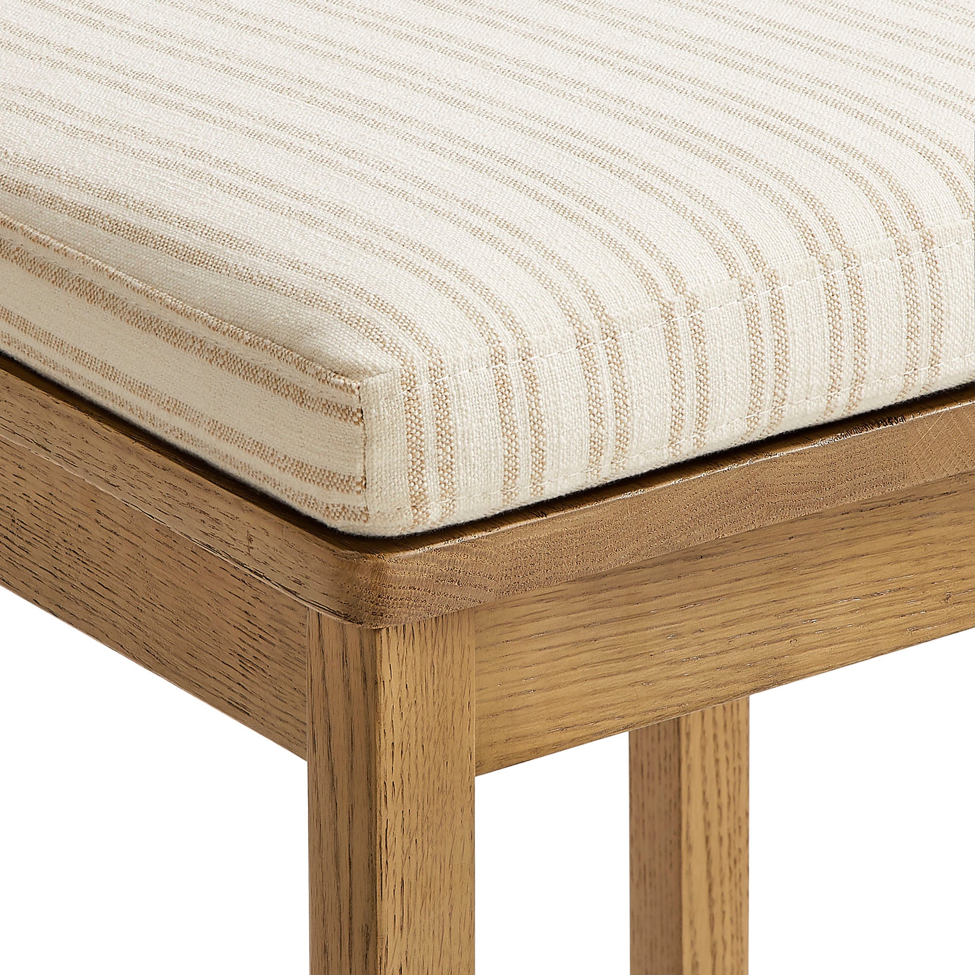 Jax Oak Wood Bar Stool With Wavy Razor Back and Cushion