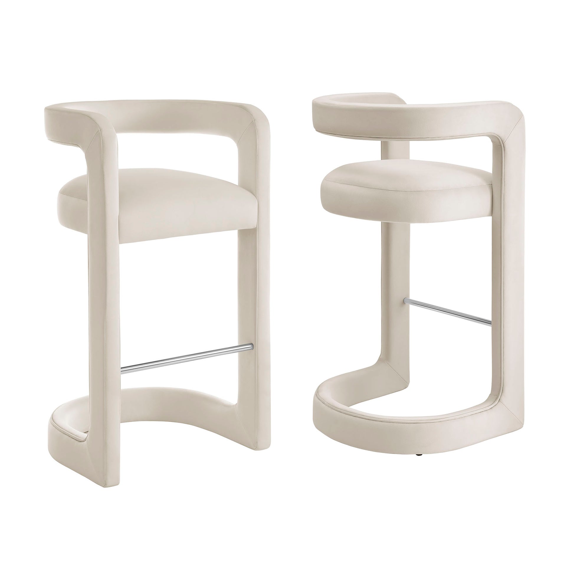 Winslow Performance Velvet Bar Stool Set of 2 by Modway