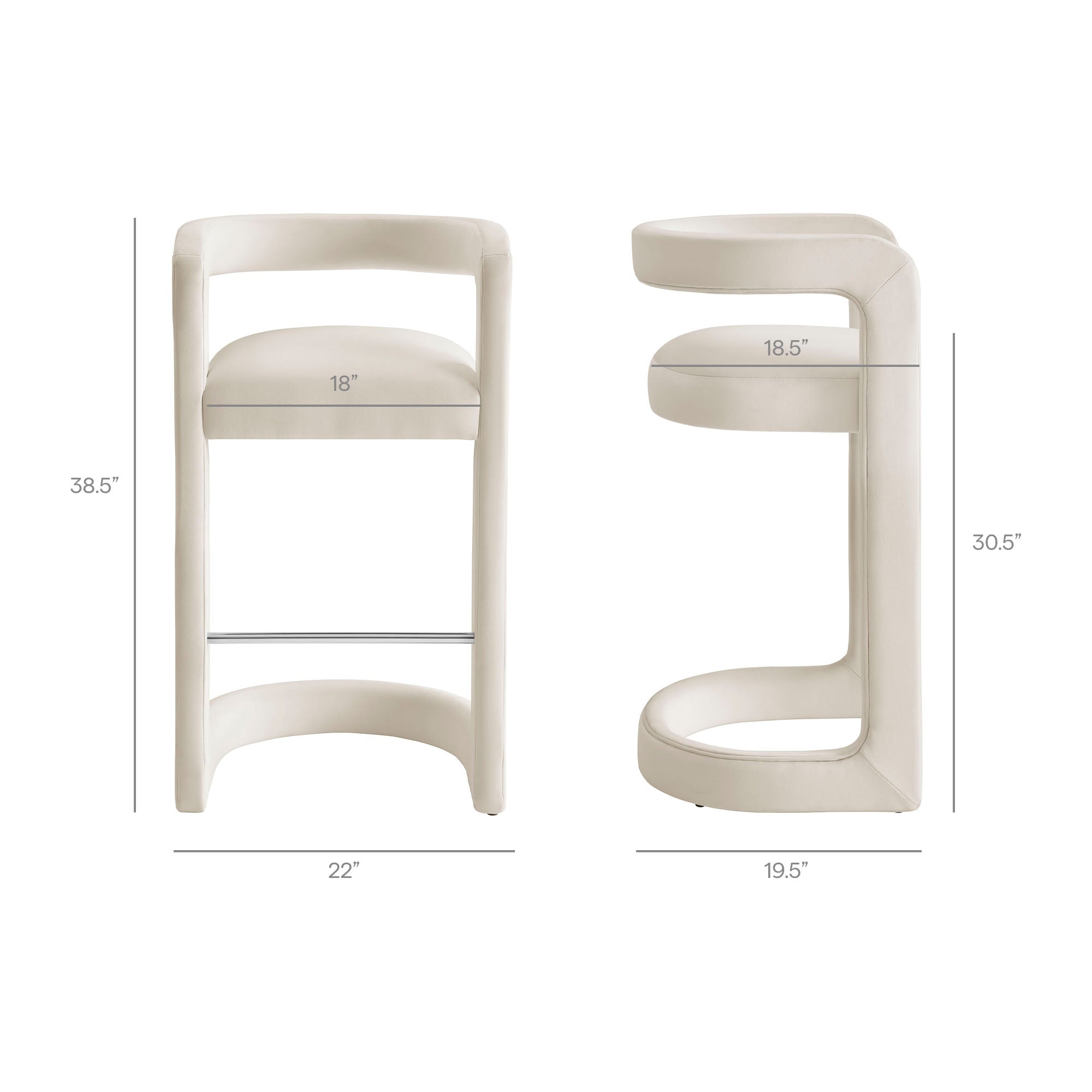 Winslow Performance Velvet Bar Stool Set of 2 by Modway