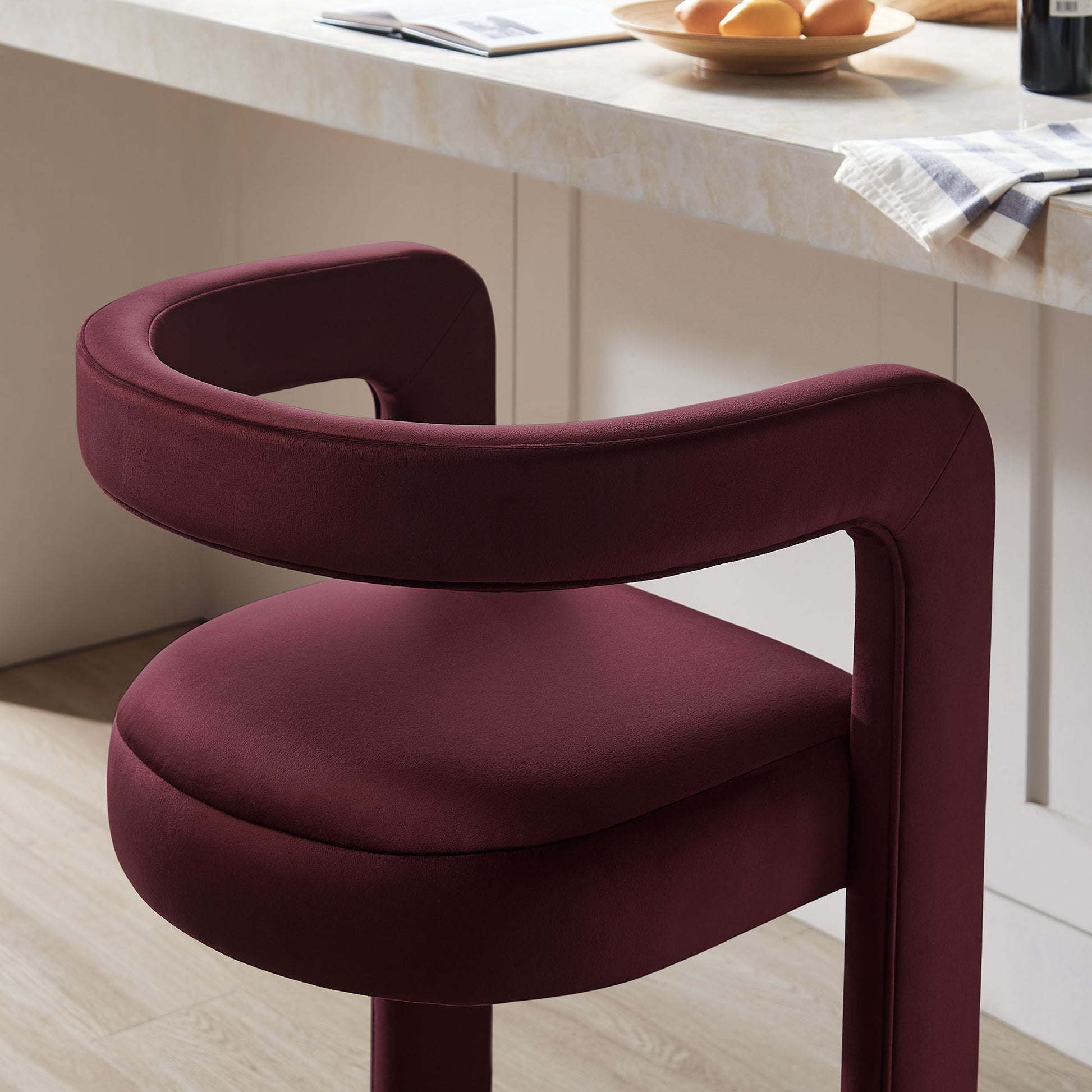 Winslow Performance Velvet Bar Stool Set of 2 by Modway