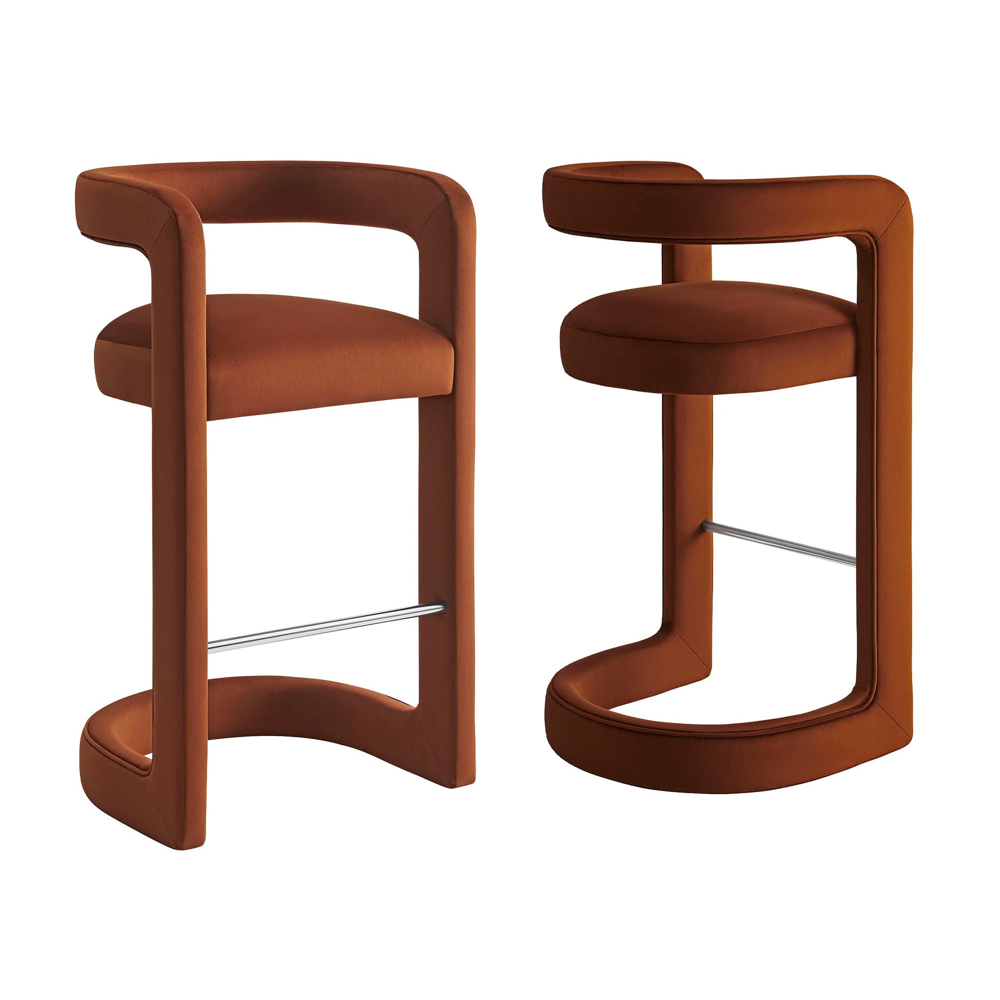 Winslow Performance Velvet Bar Stool Set of 2 by Modway
