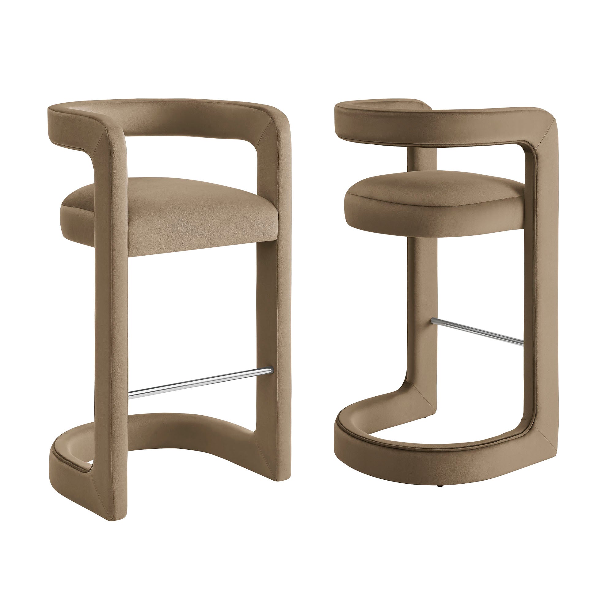 Winslow Performance Velvet Bar Stool Set of 2 by Modway