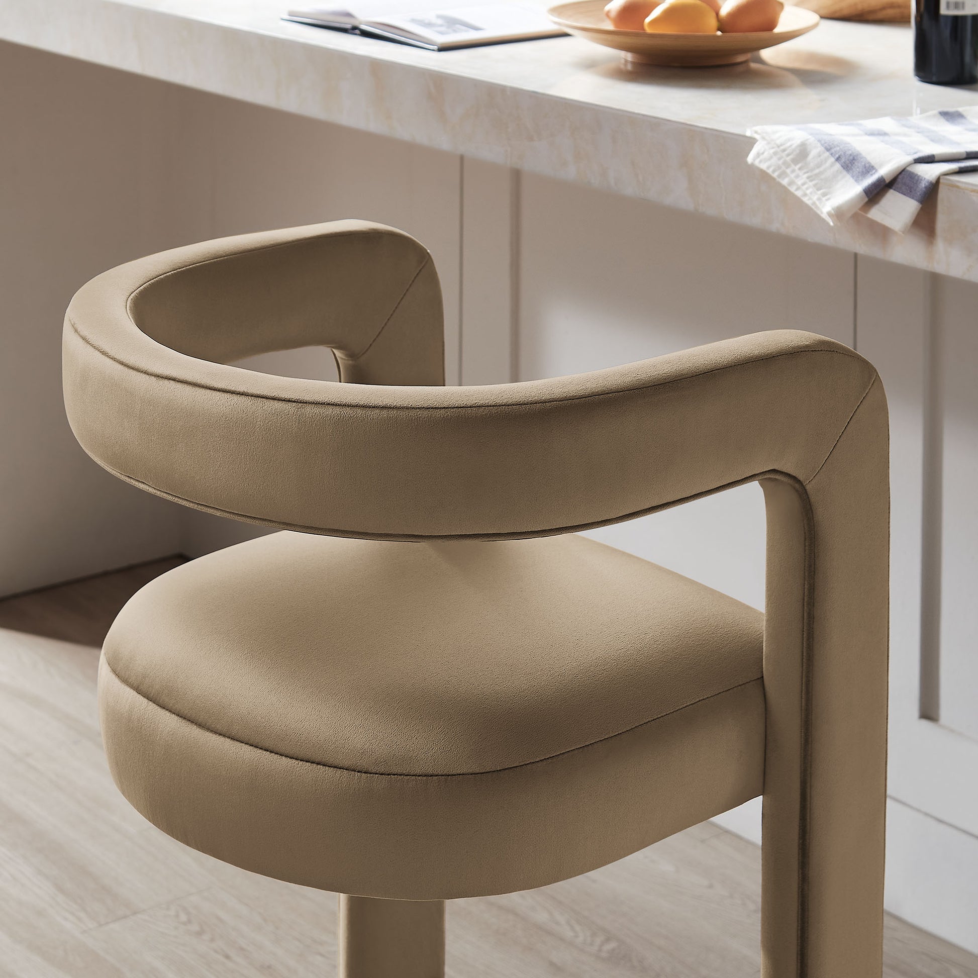 Winslow Performance Velvet Bar Stool Set of 2 by Modway