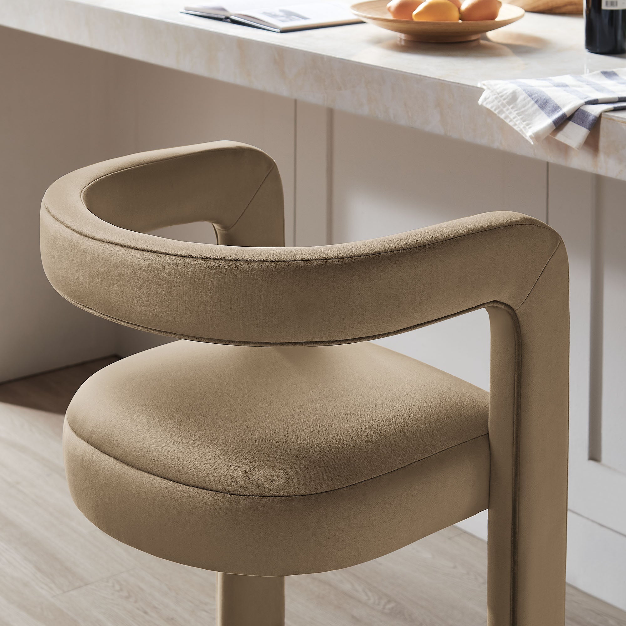 Winslow Performance Velvet Bar Stool Set of 2 by Modway