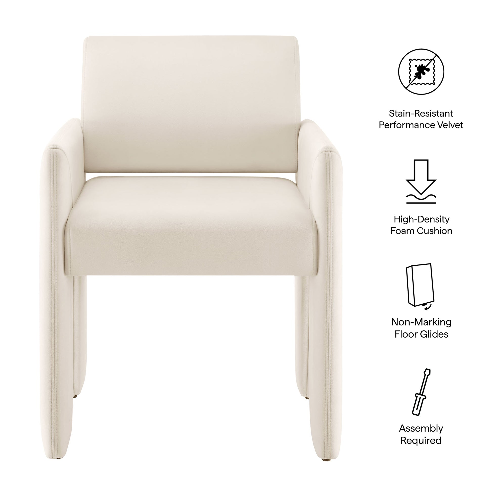 Daven Stain-Resistant Performance Velvet Dining Armchair - Mulberry