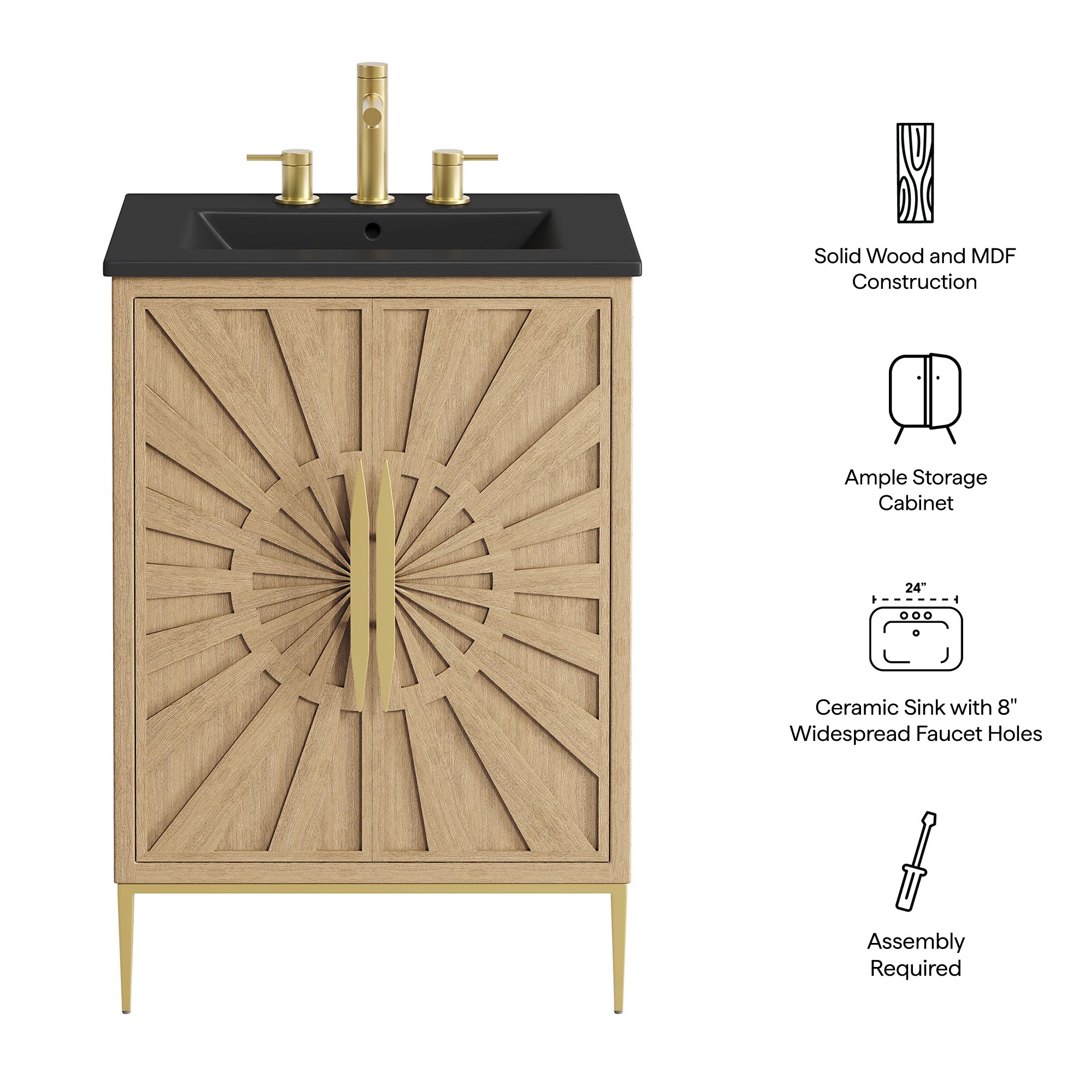 Awaken 24" Bathroom Vanity - Oak White