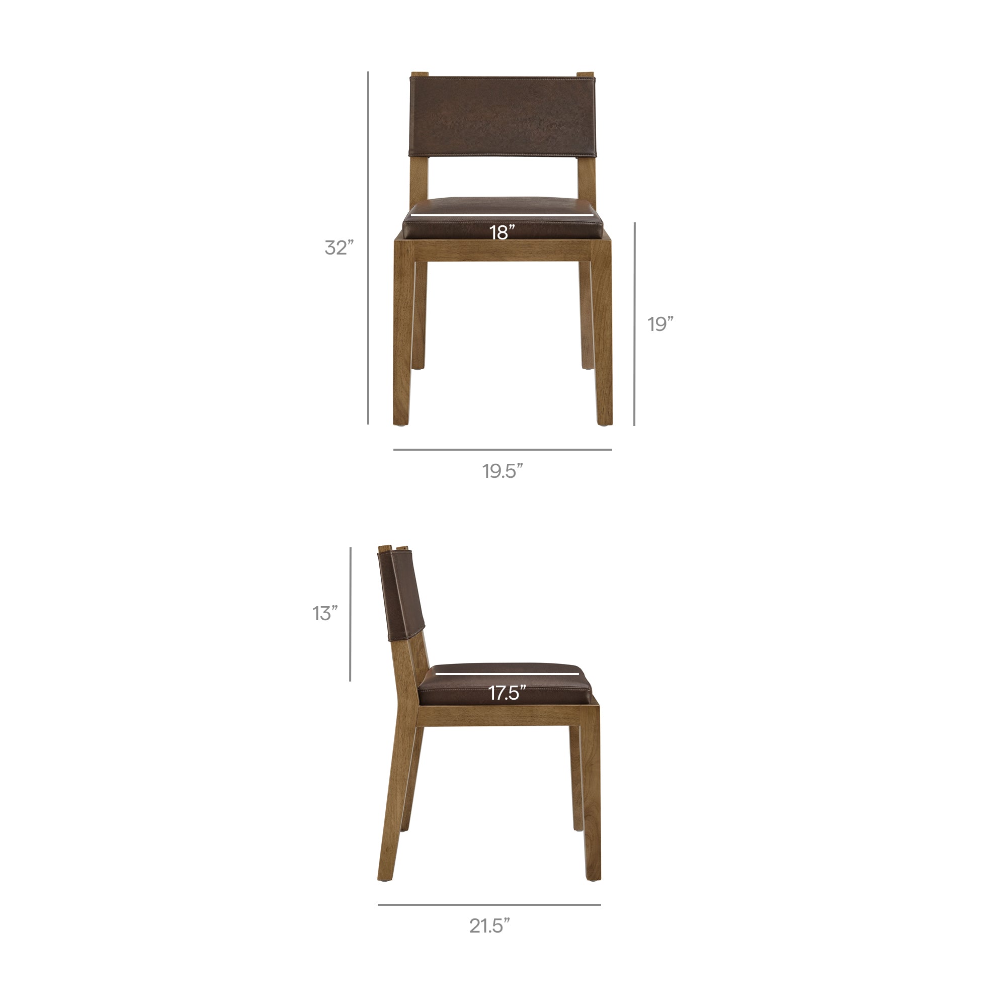 Calder Vegan Leather Dining Side Chair - Toast