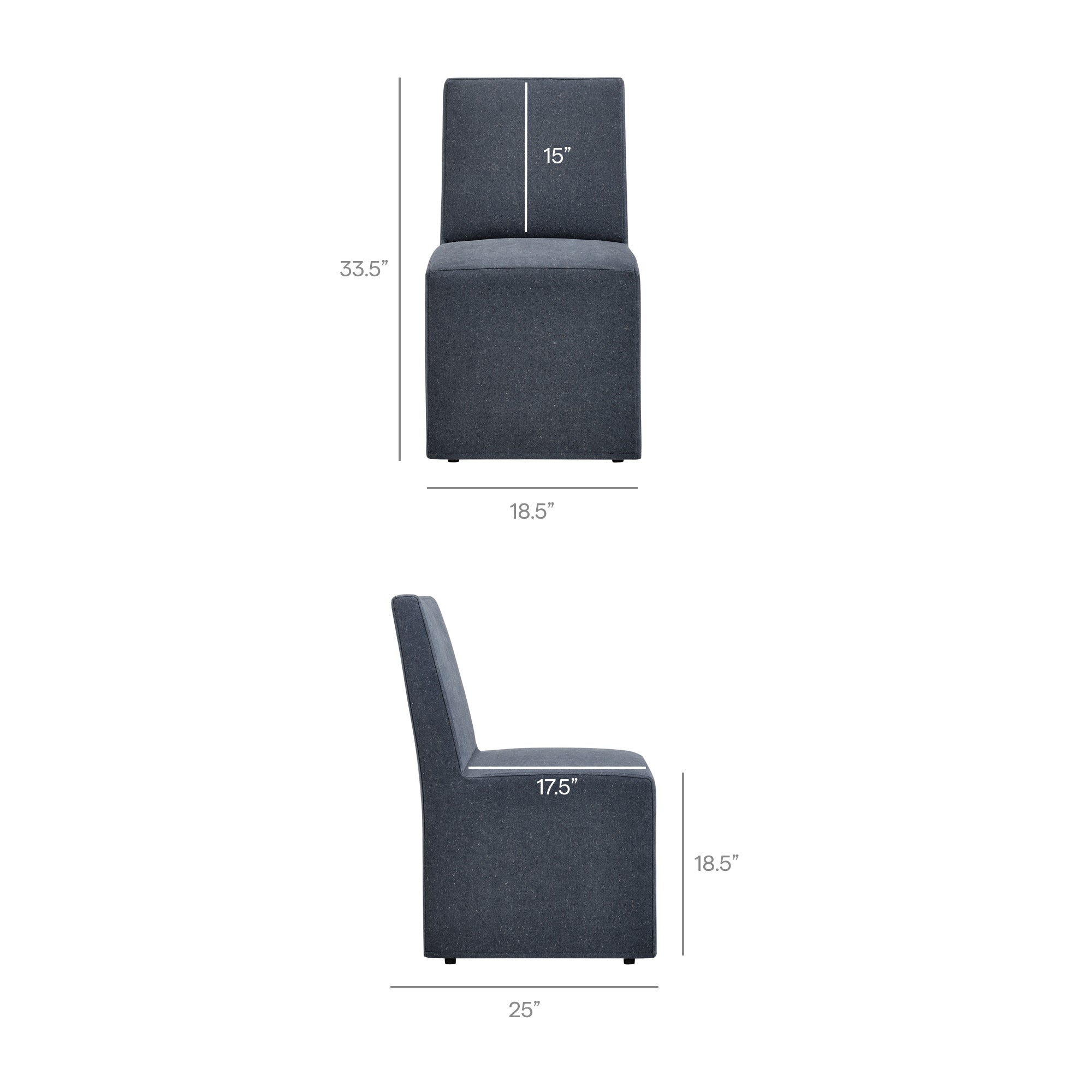 Tessera Upholstered Linen-Blend Slipcovered Dining Chair