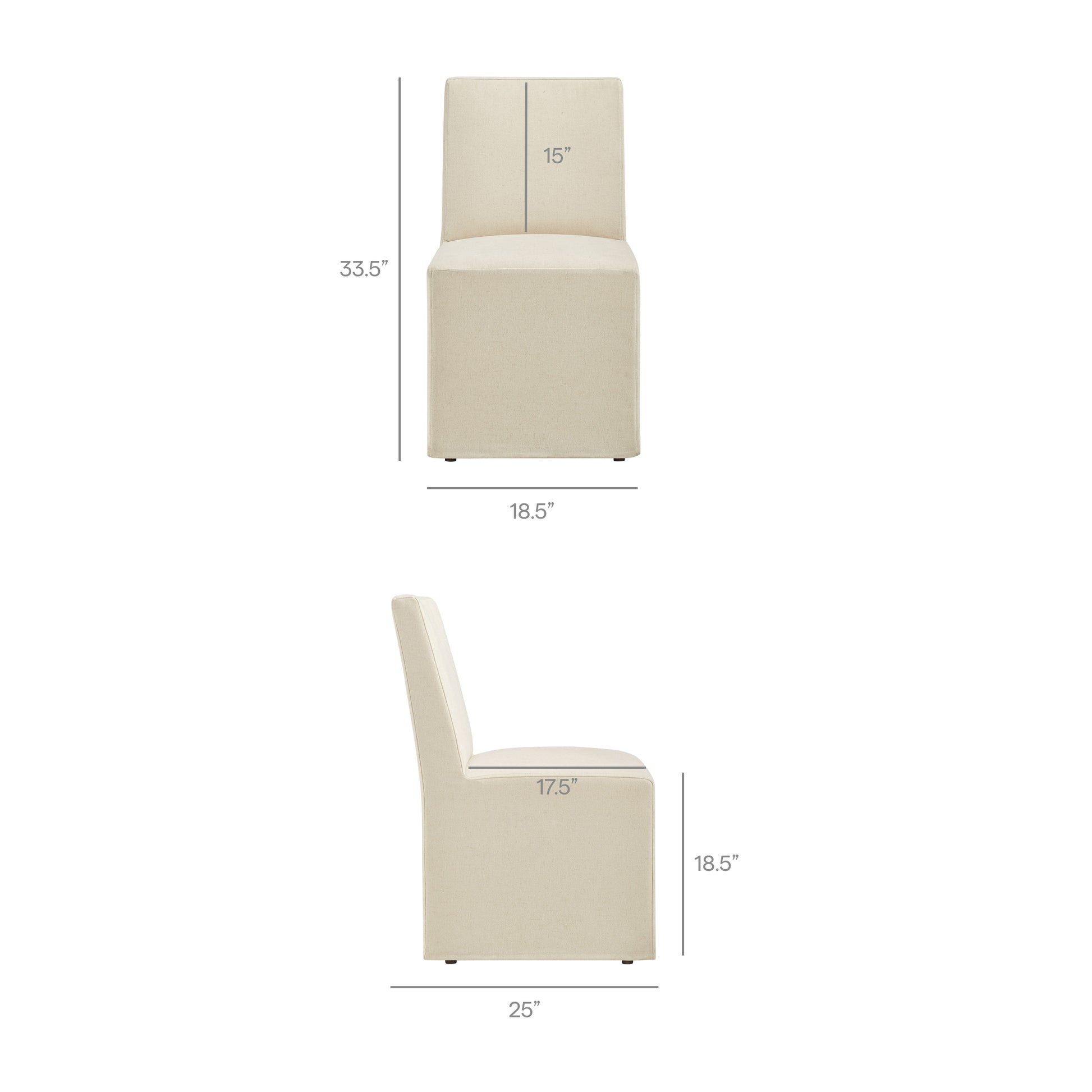 Tessera Upholstered Linen-Blend Slipcovered Dining Chair