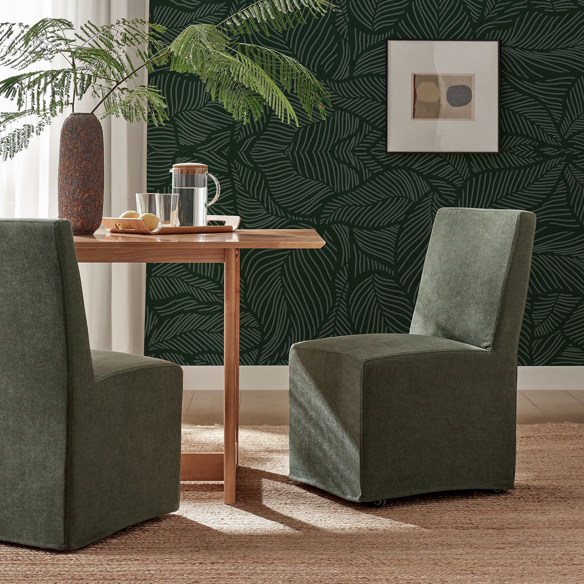 Tessera Upholstered Linen-Blend Slipcovered Dining Chair