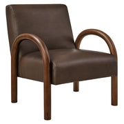 Lunet Faux Leather Upholstered Accent Chair - Espresso