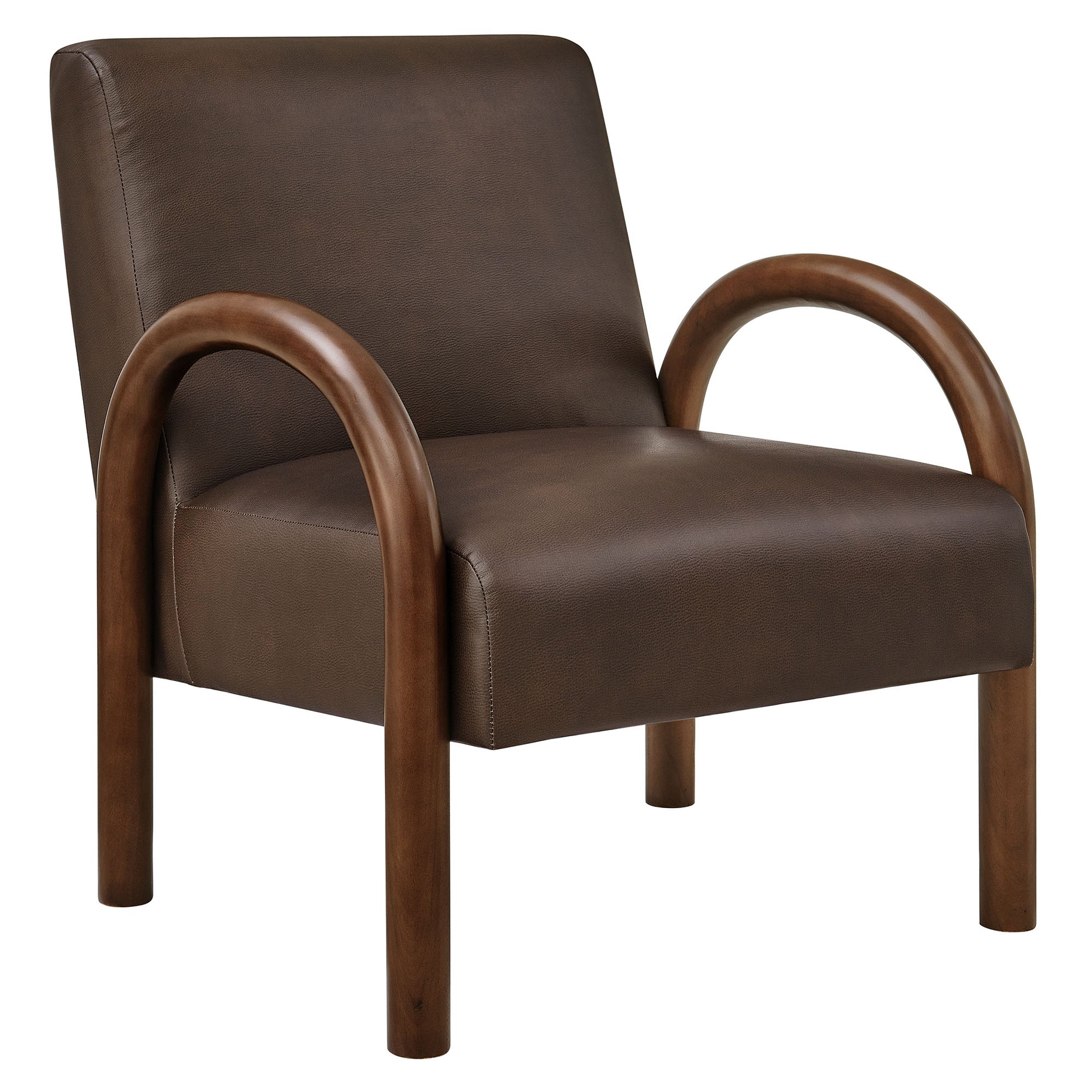 Lunet Faux Leather Upholstered Accent Chair - Espresso
