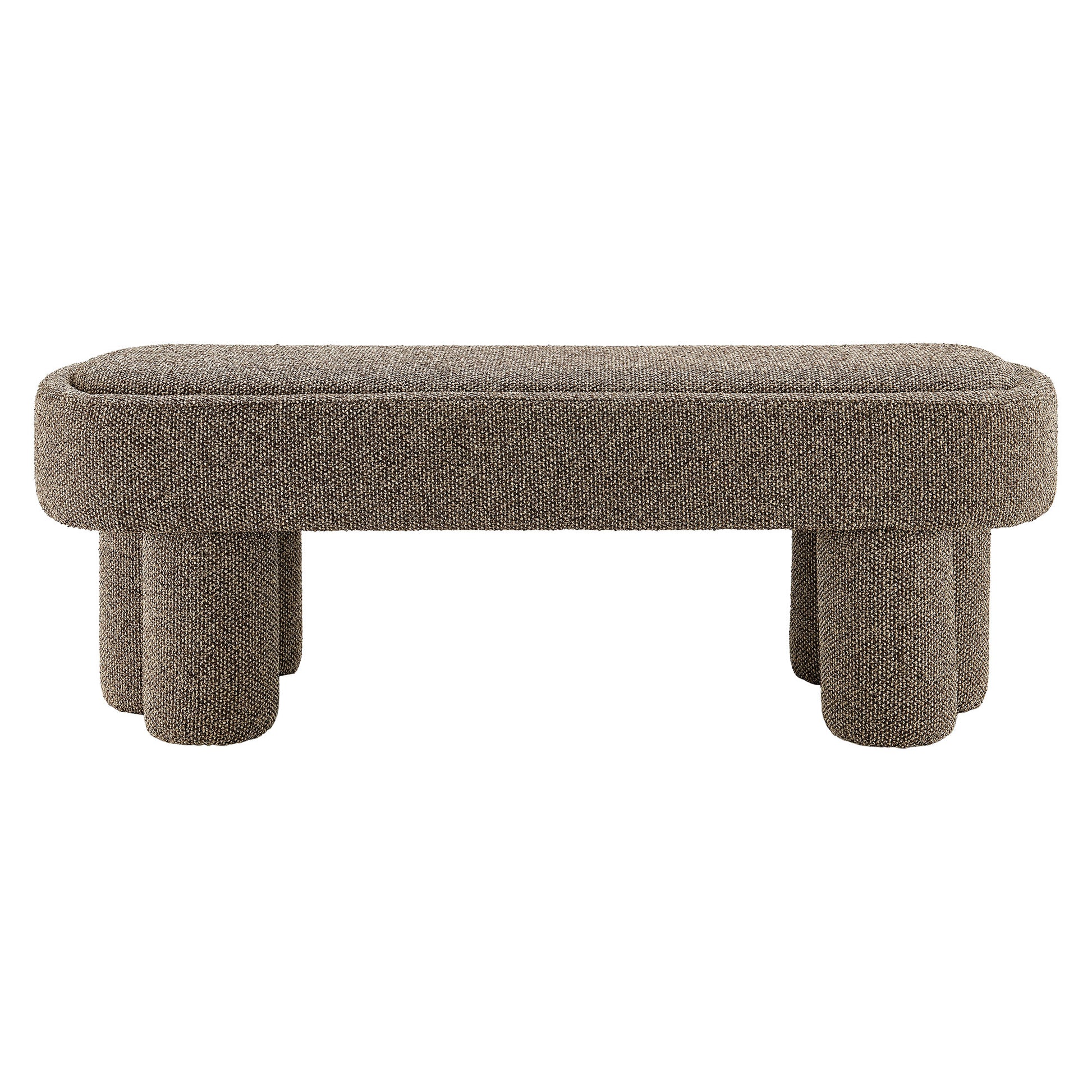 Mossi 52-Inch Oval Boucle Fabric Bench