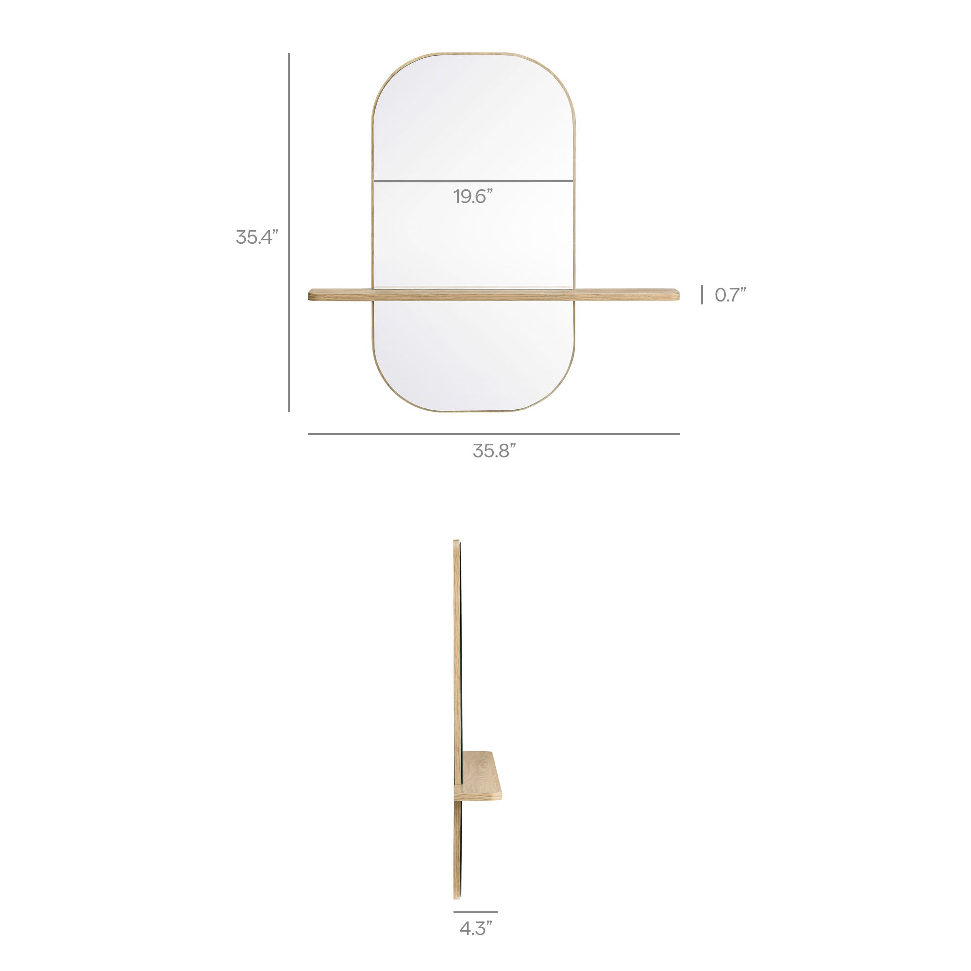 Solstice Large Oval Mirror - Walnut