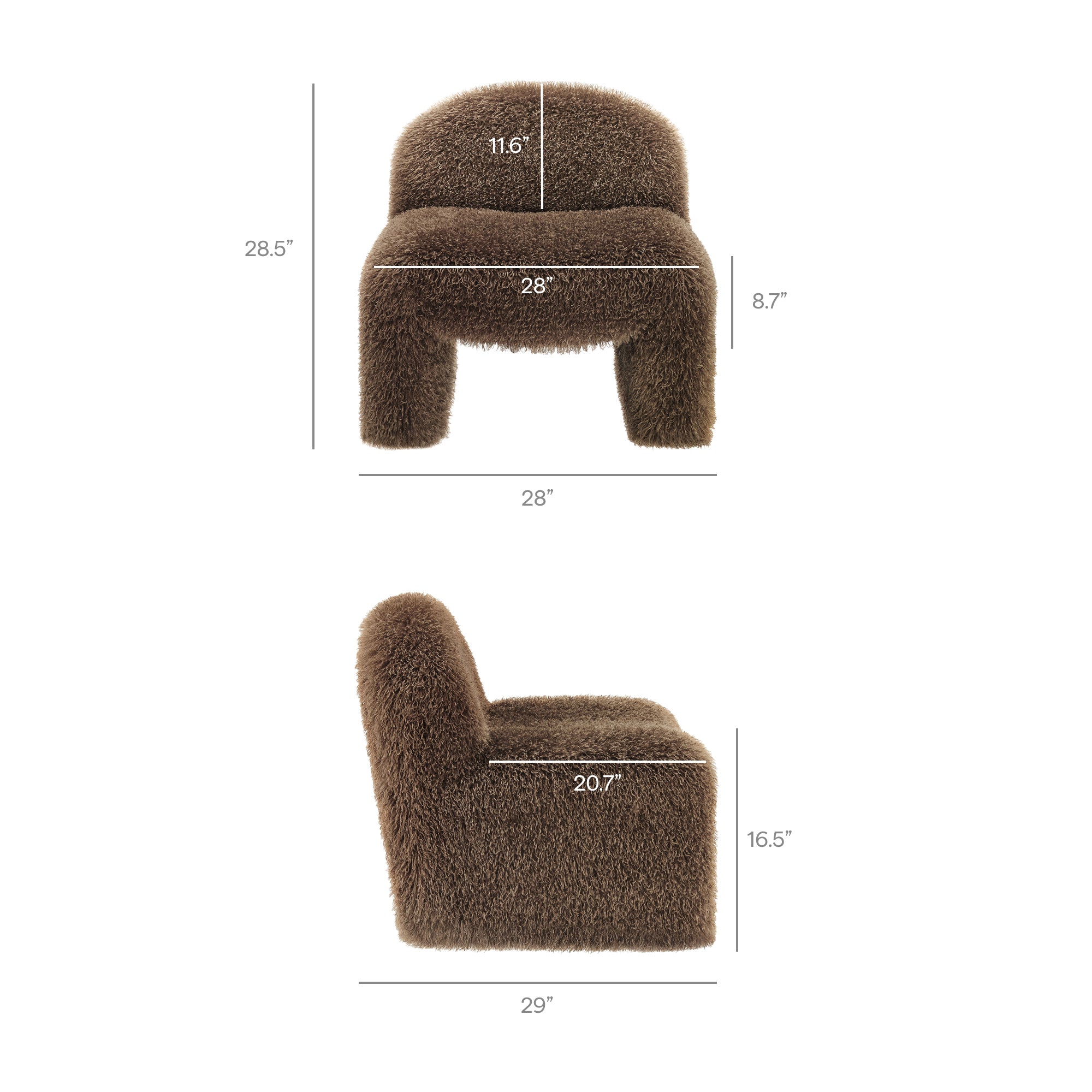 Mina Faux Fur Accent Chair - White