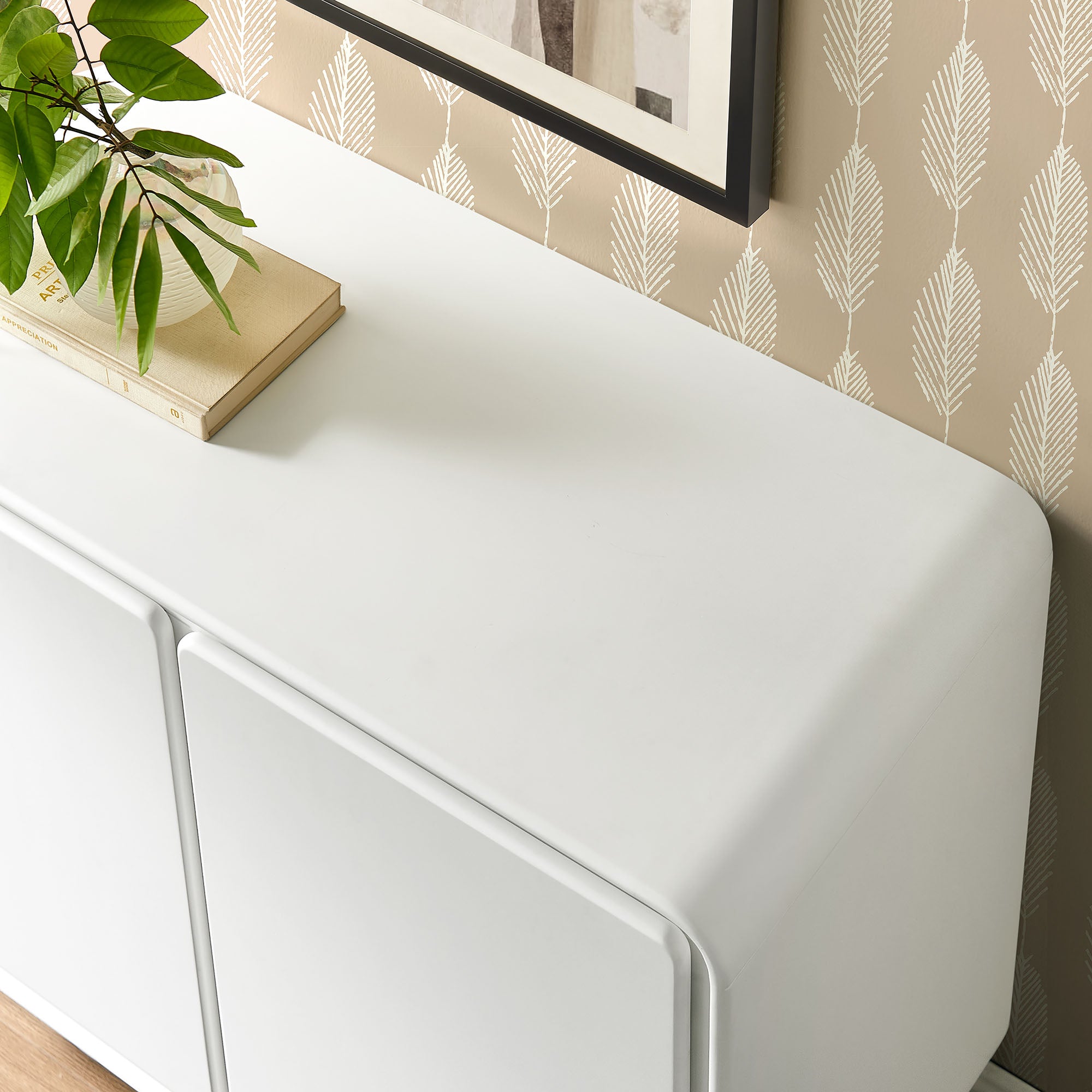 Lumo 2-Door Curved Wood Accent Cabinet
