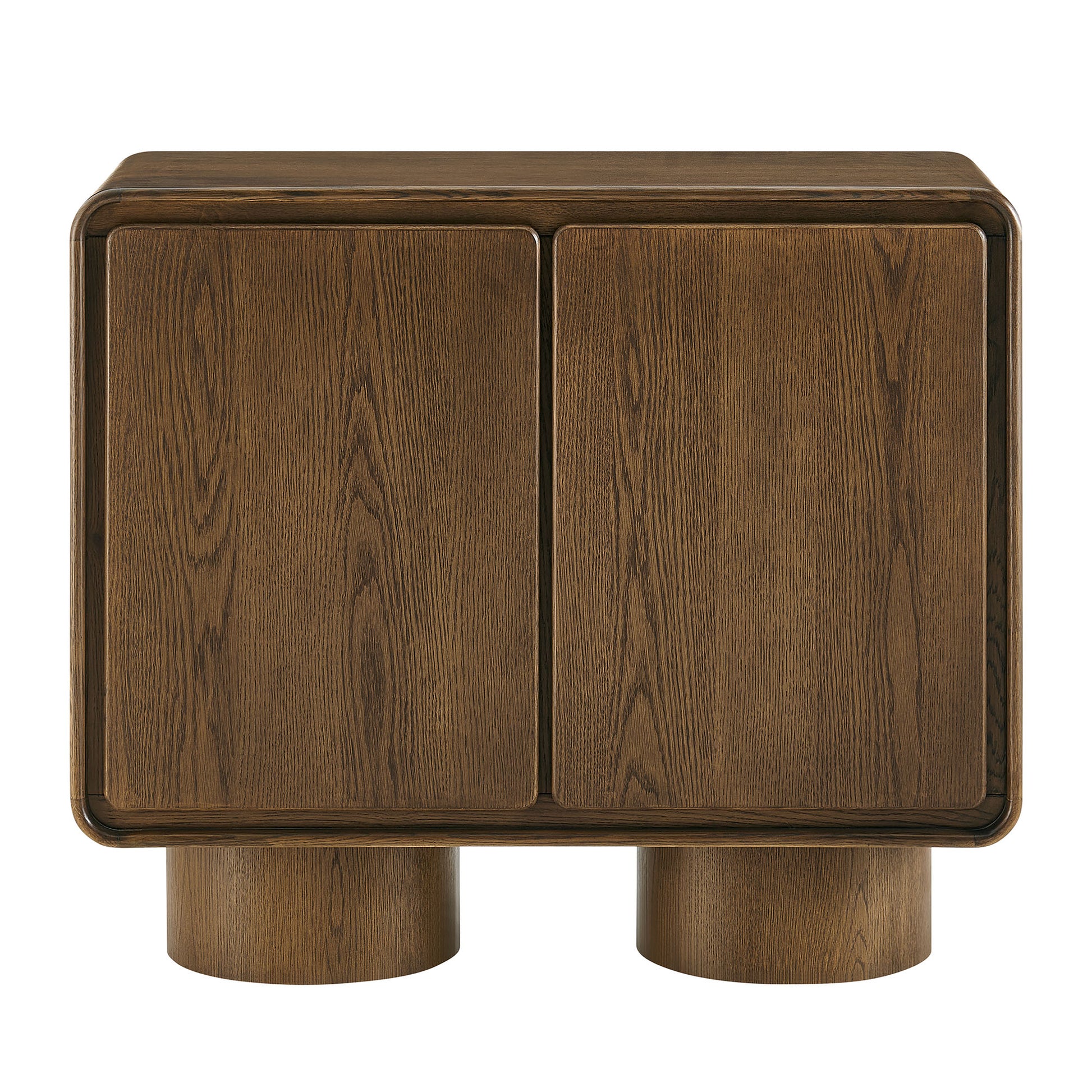 Lumo 2-Door Curved Wood Accent Cabinet