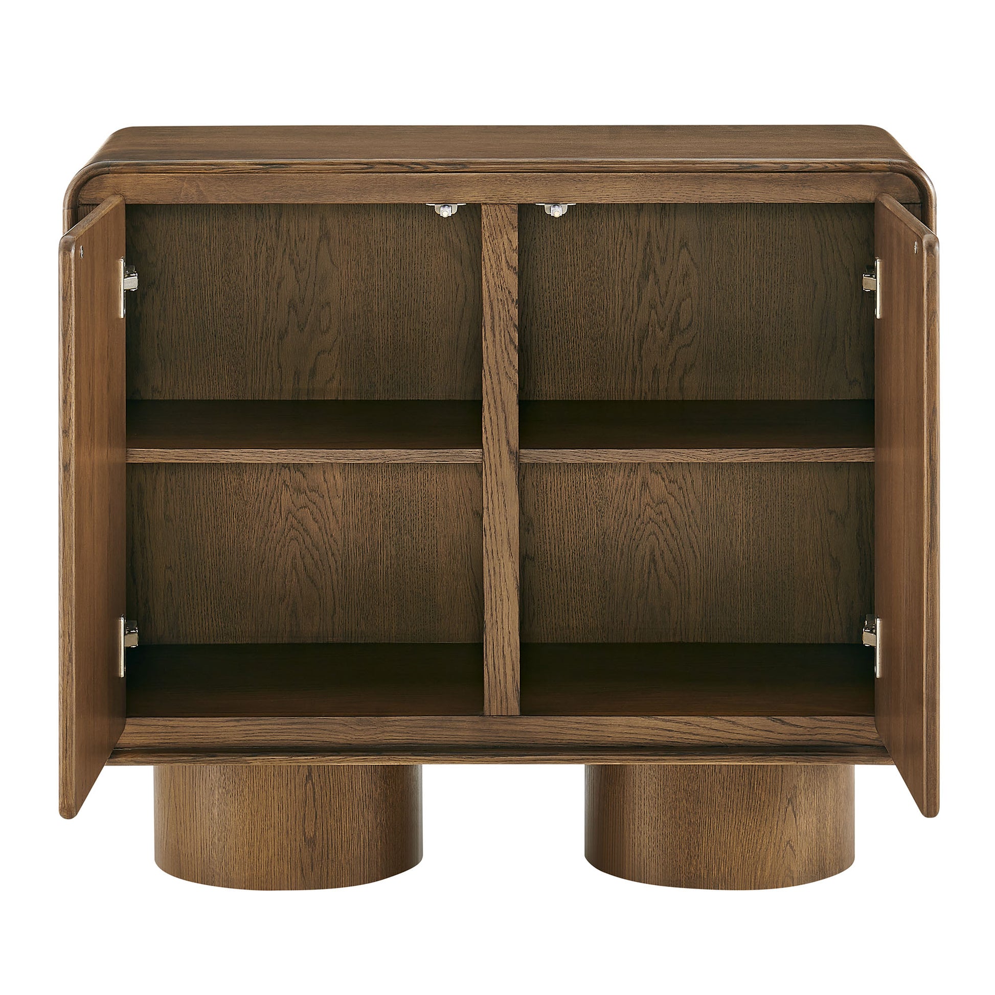 Lumo 2-Door Curved Wood Accent Cabinet