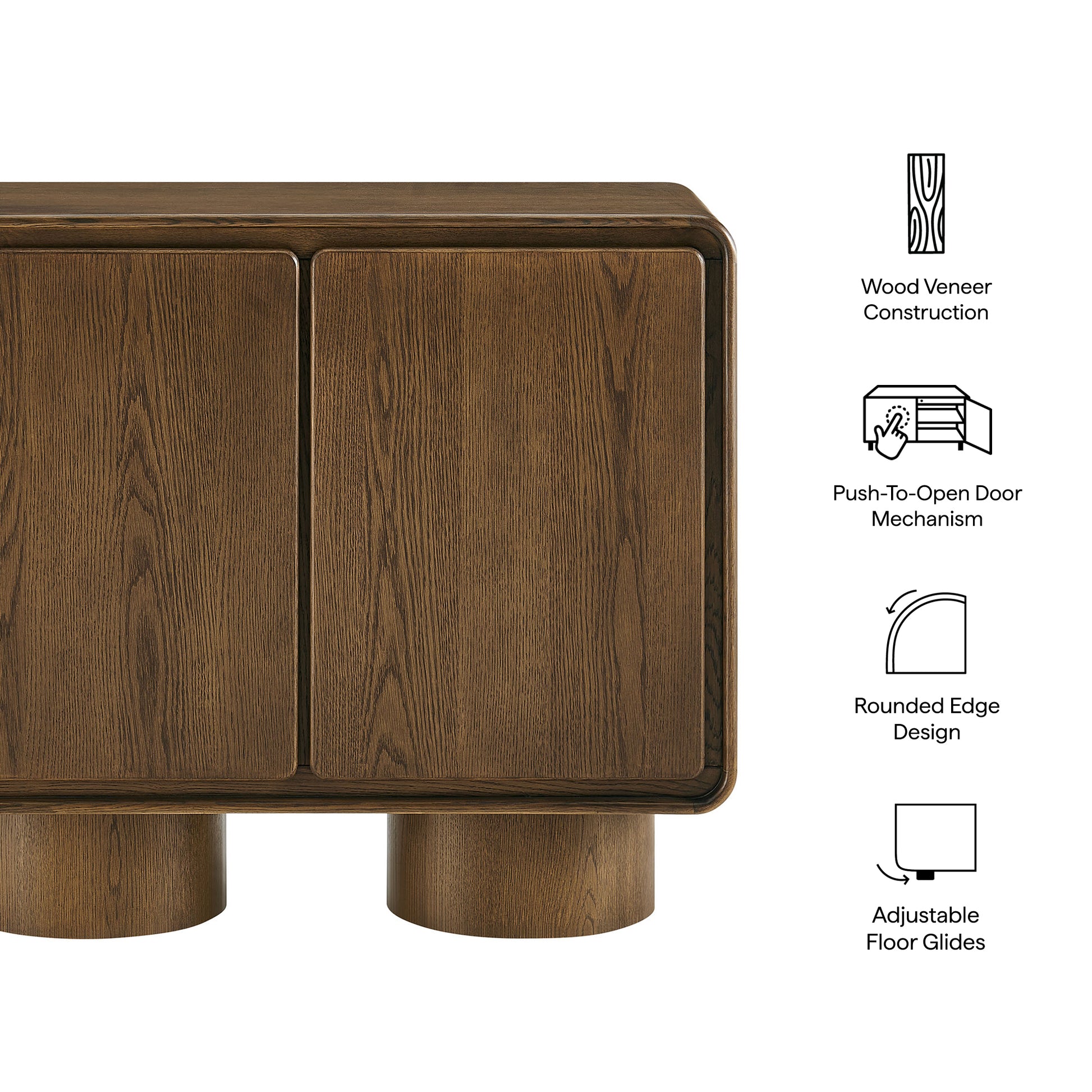 Lumo 2-Door Curved Wood Accent Cabinet