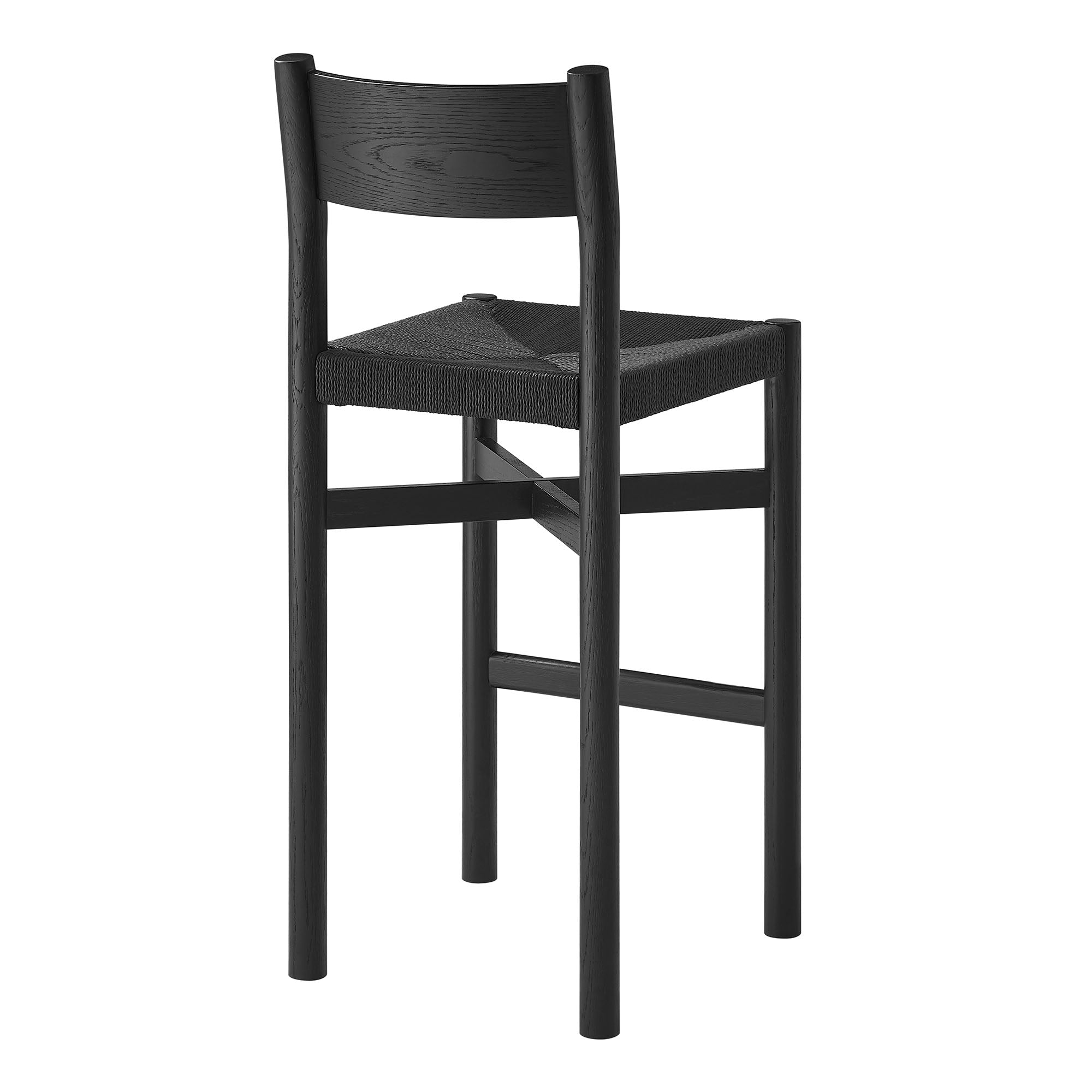 Alvia Oak Wood Bar Stools With Woven Seats Set of 2 by Modway