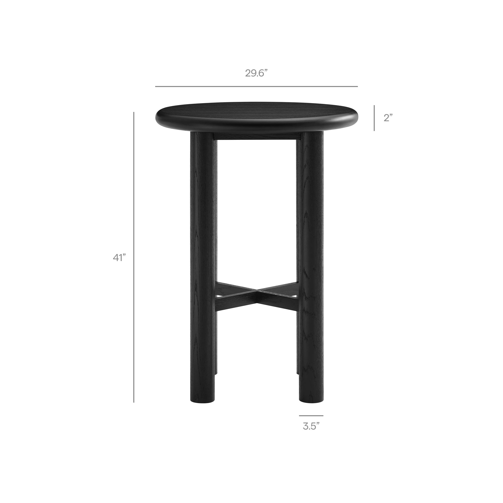 Alvia Round 30" Oak Wood Bar Table by Modway