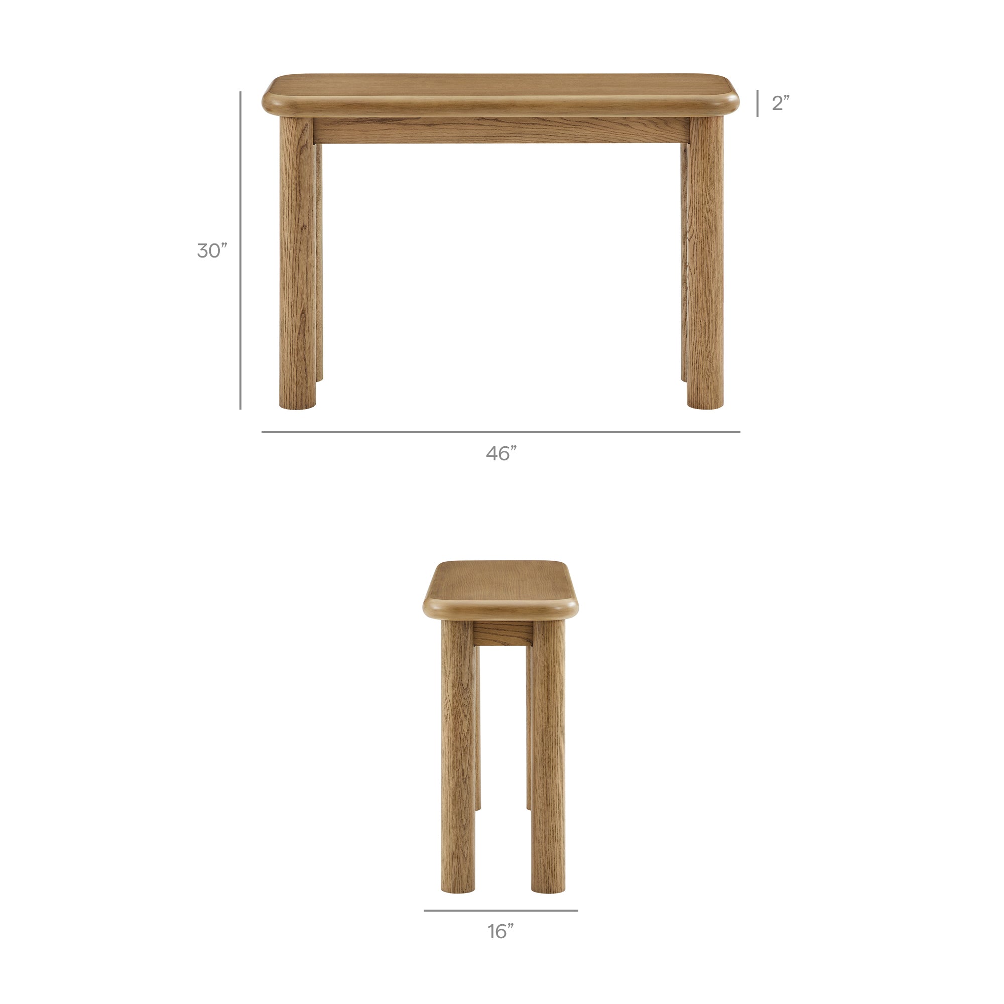 Alvia Oak Wood Console Table by Modway