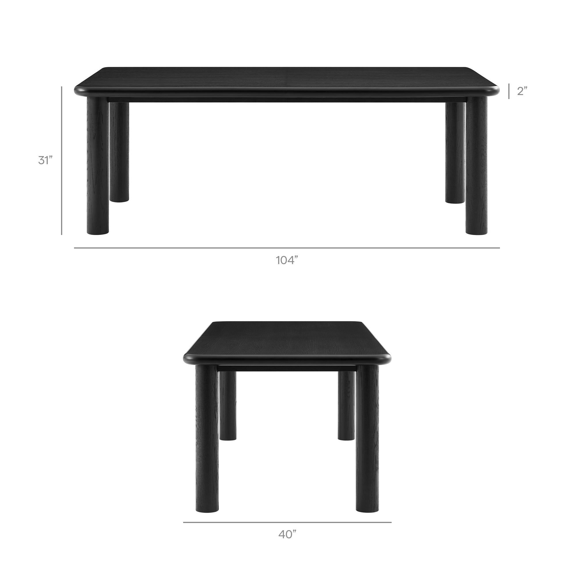 Alvia 86"-105" Extendable Rectangular Oak Wood Dining Table by Modway