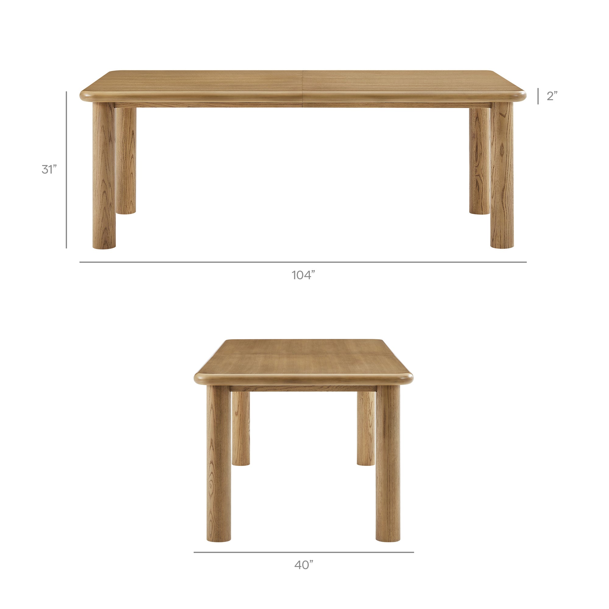 Alvia 7-Piece Oak Wood Extendable Dining Table and Chairs Set by Modway