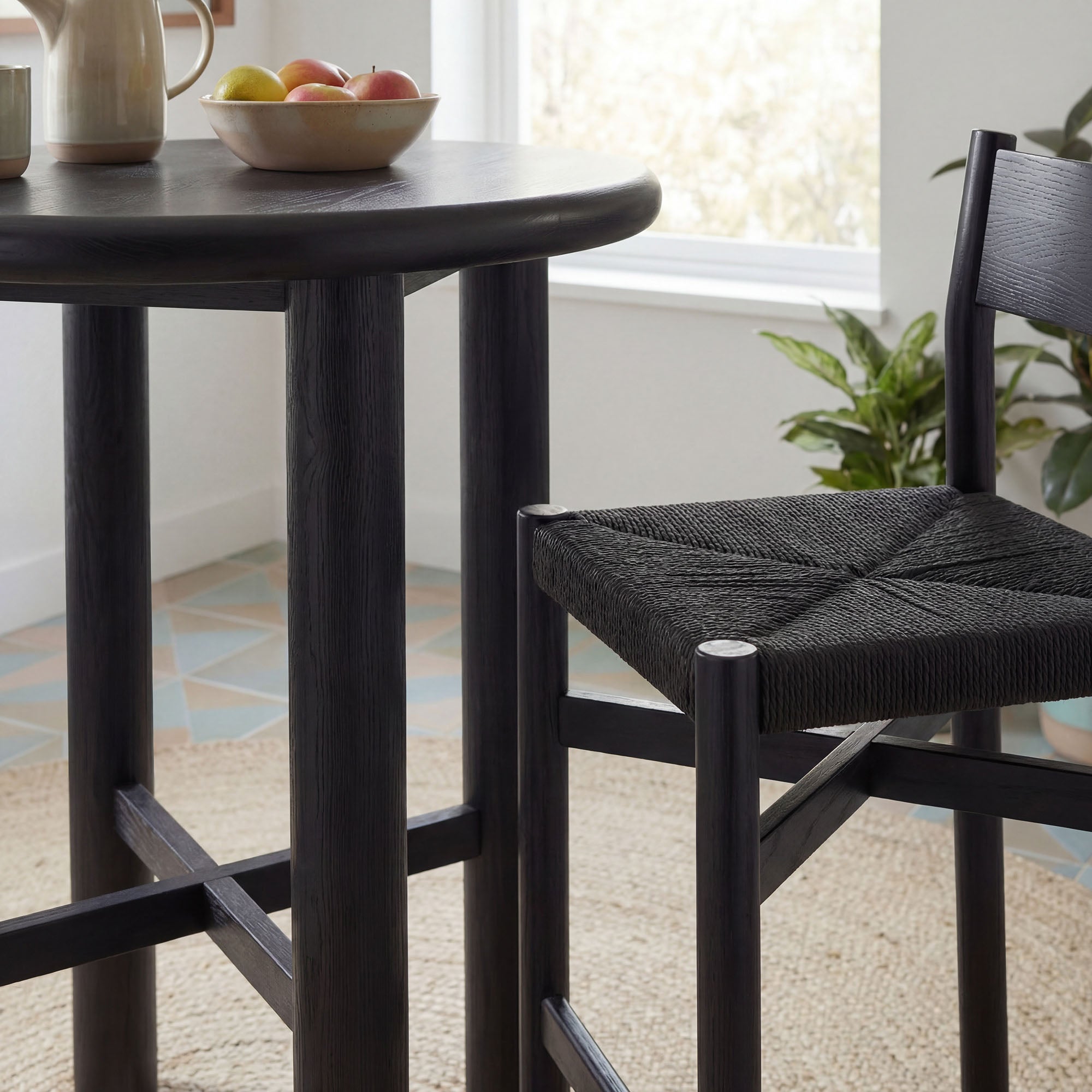 Alvia 3-Piece Round Oak Wood Bar Table With Bar Stools Set by Modway