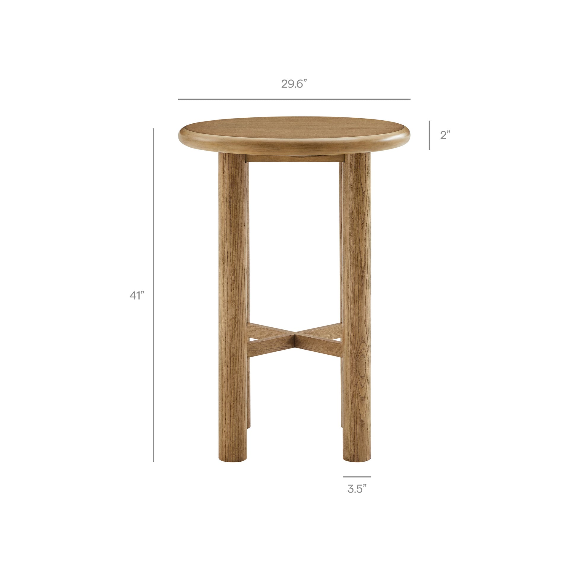 Alvia 3-Piece Round Oak Wood Bar Table With Bar Stools Set by Modway