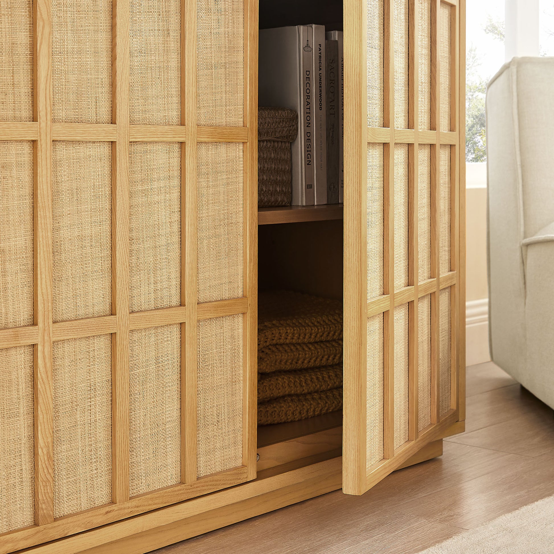 Aiko 39 Inch Japandi Accent Cabinet