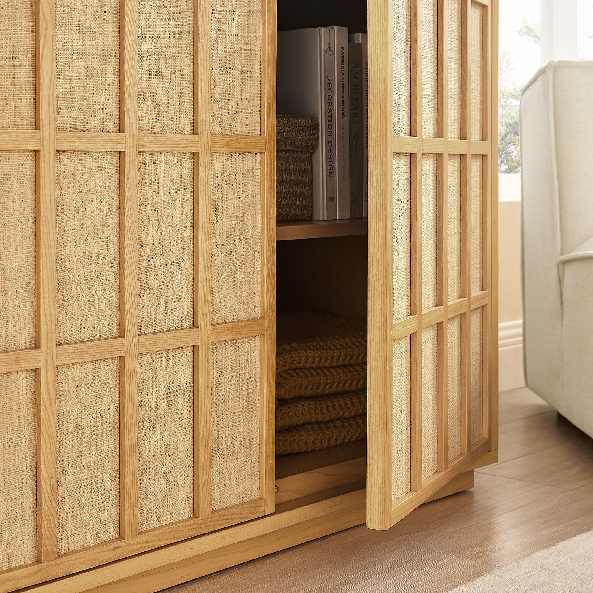 Aiko 39 Inch Japandi Accent Cabinet