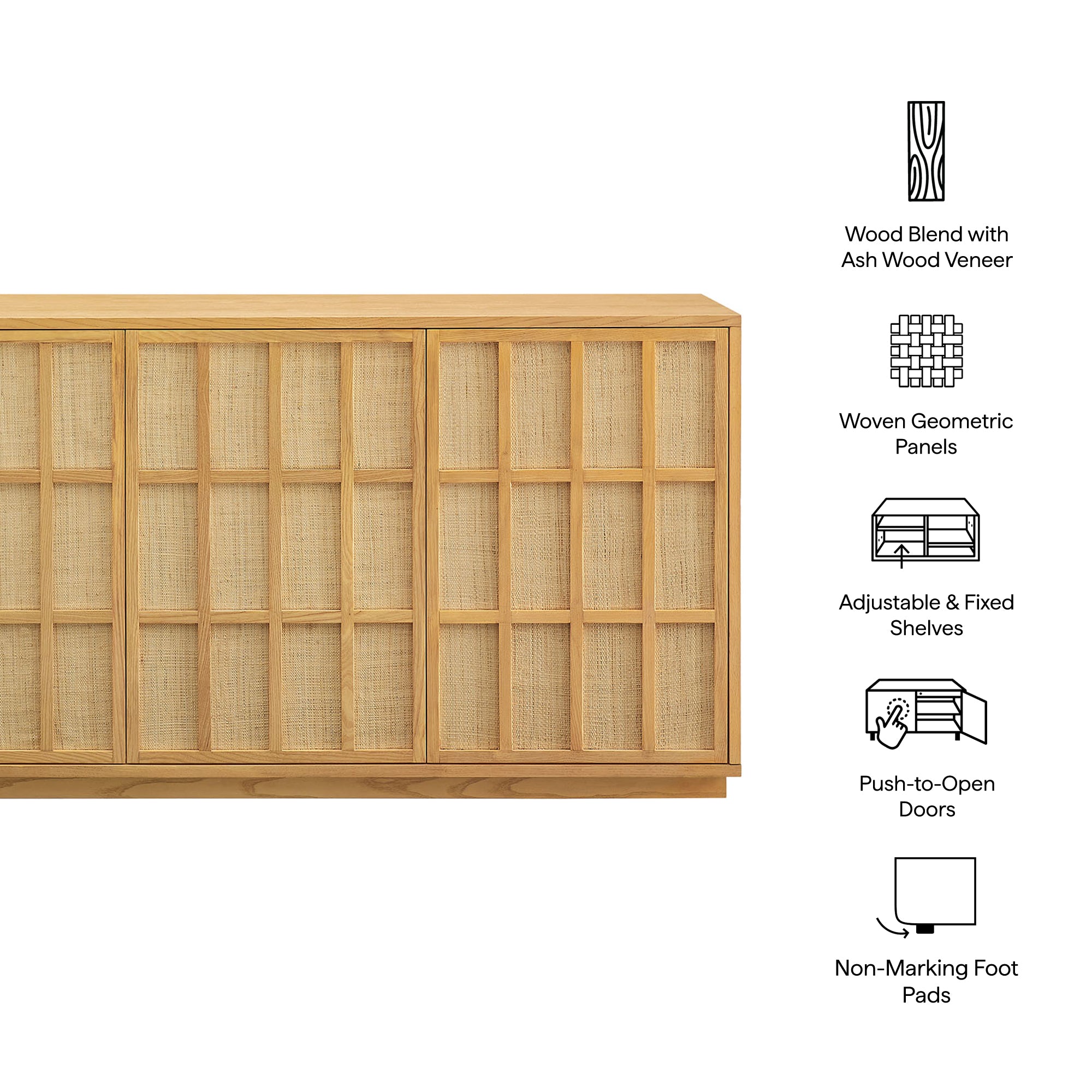 Aiko 76 Inch Japandi Sideboard