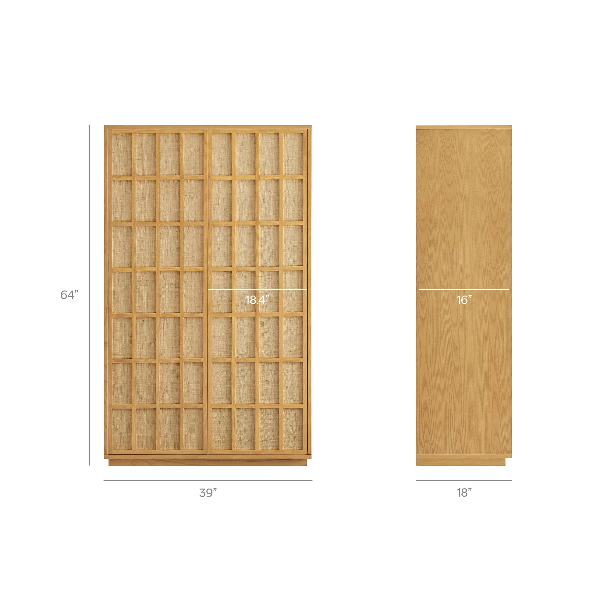 Aiko 64 Inch Tall Japandi Storage Cabinet