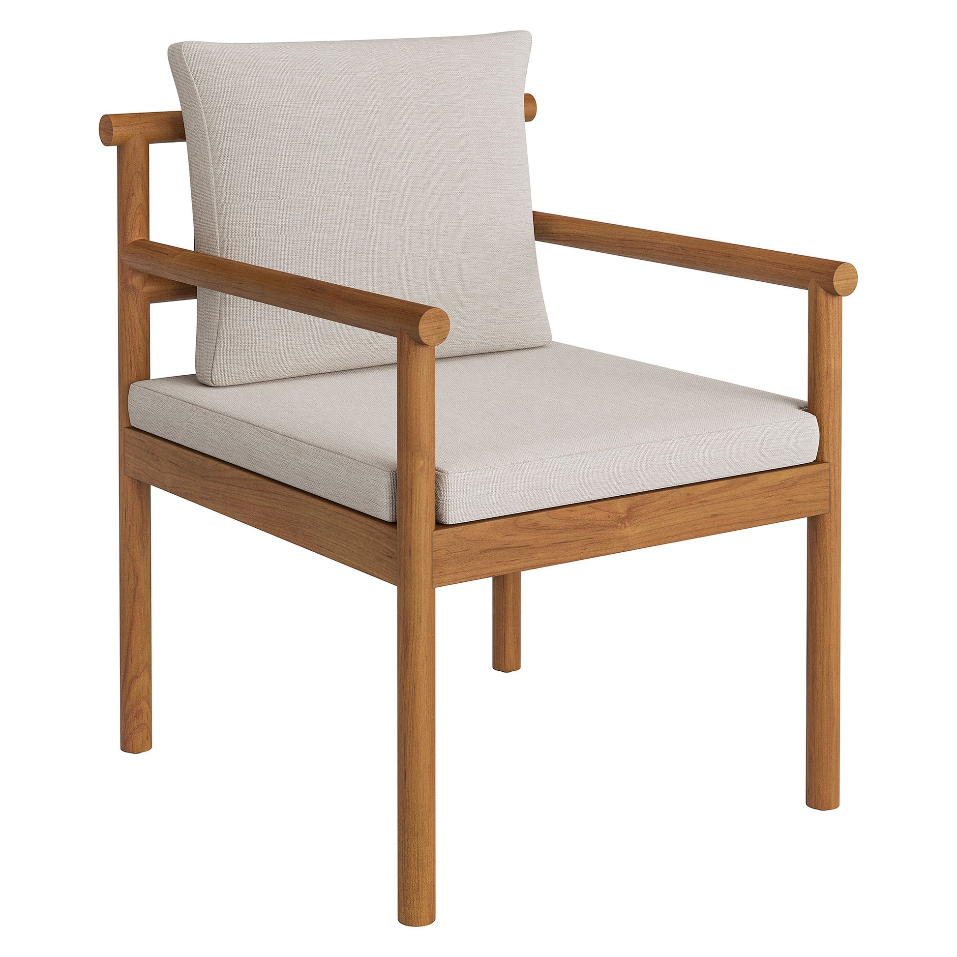 Eleni Outdoor Patio Teak Wood Rope Dining Chair - Natural Sail