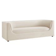 Hilda 86" Curved Back Performance Velvet Sofa - Alabaster