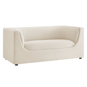 Hilda 67" Curved Back Performance Velvet Loveseat - Alabaster