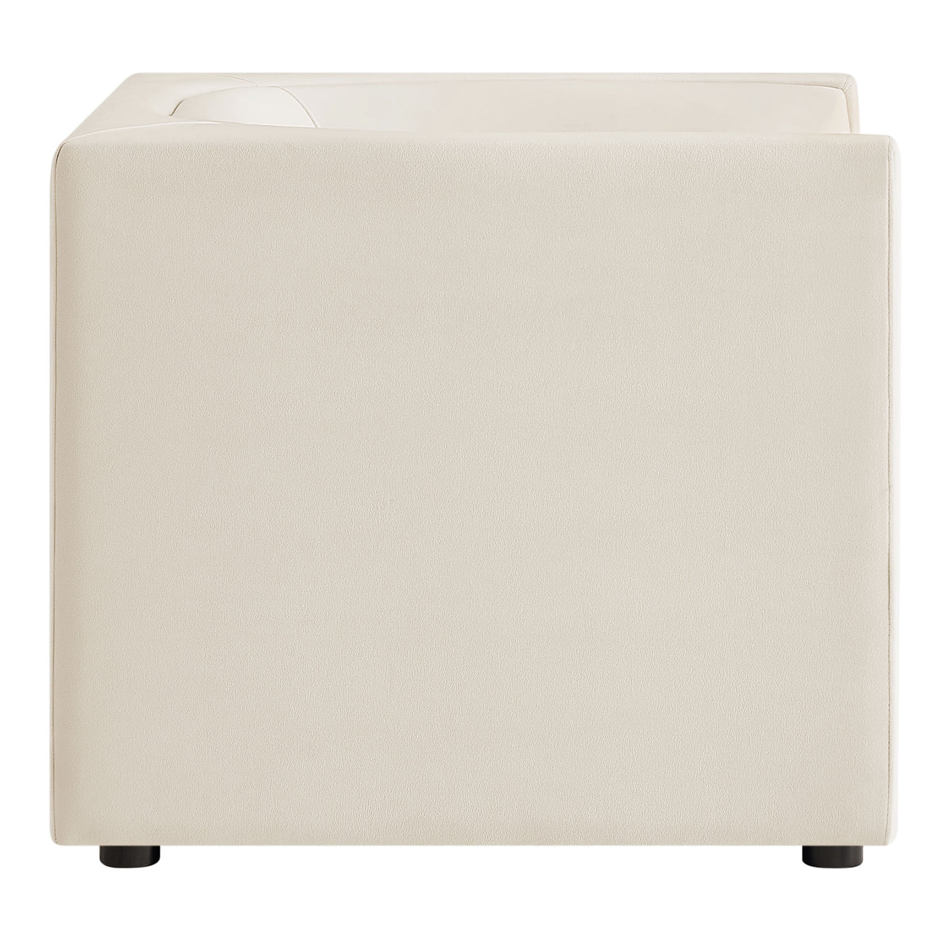 Hilda Curved Back Performance Velvet Armchair - Taupe