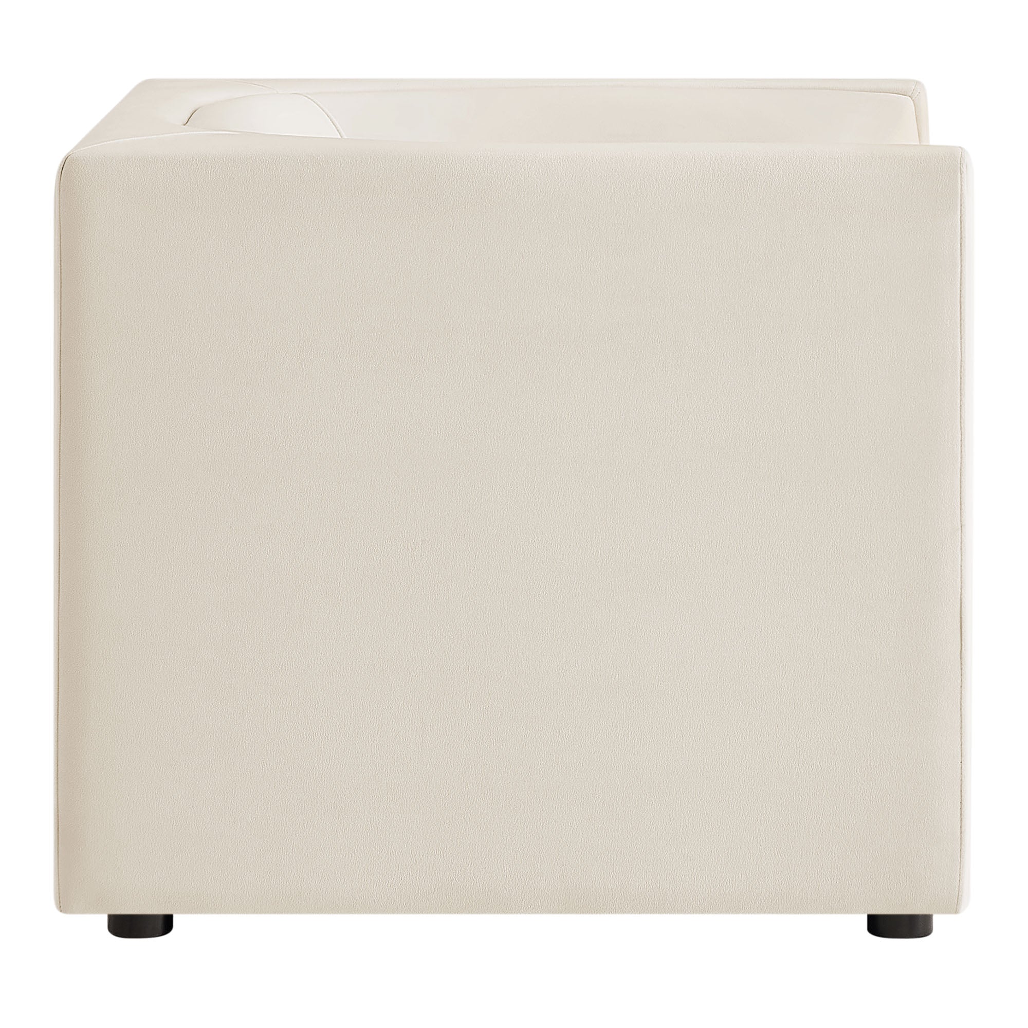 Hilda Curved Back Performance Velvet Armchair - Taupe